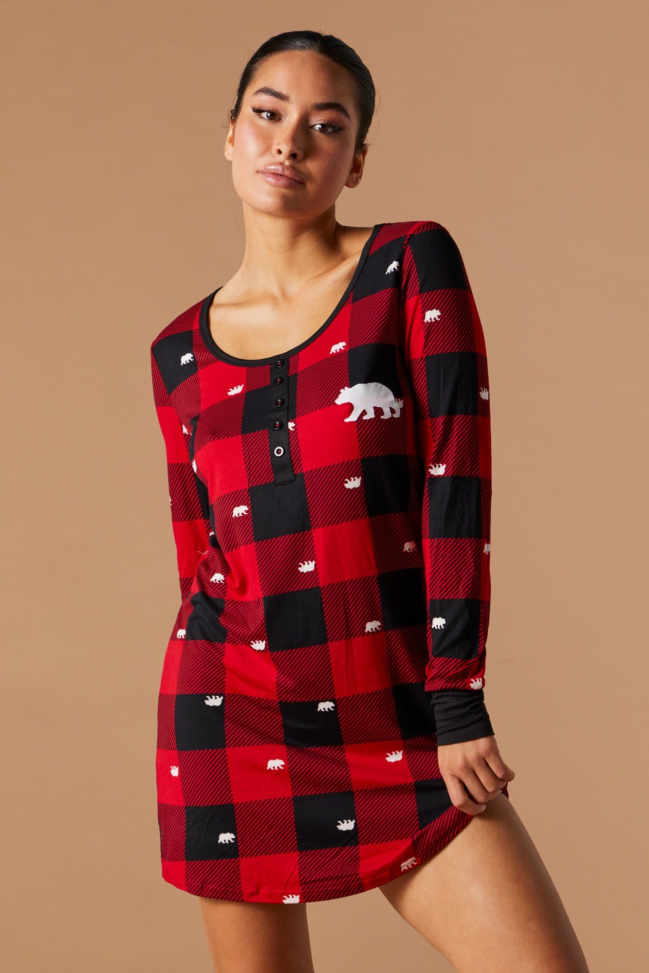 Robe de nuit Pyjamas de famille à carreaux avec imprimé Ours sold by Urban Planet