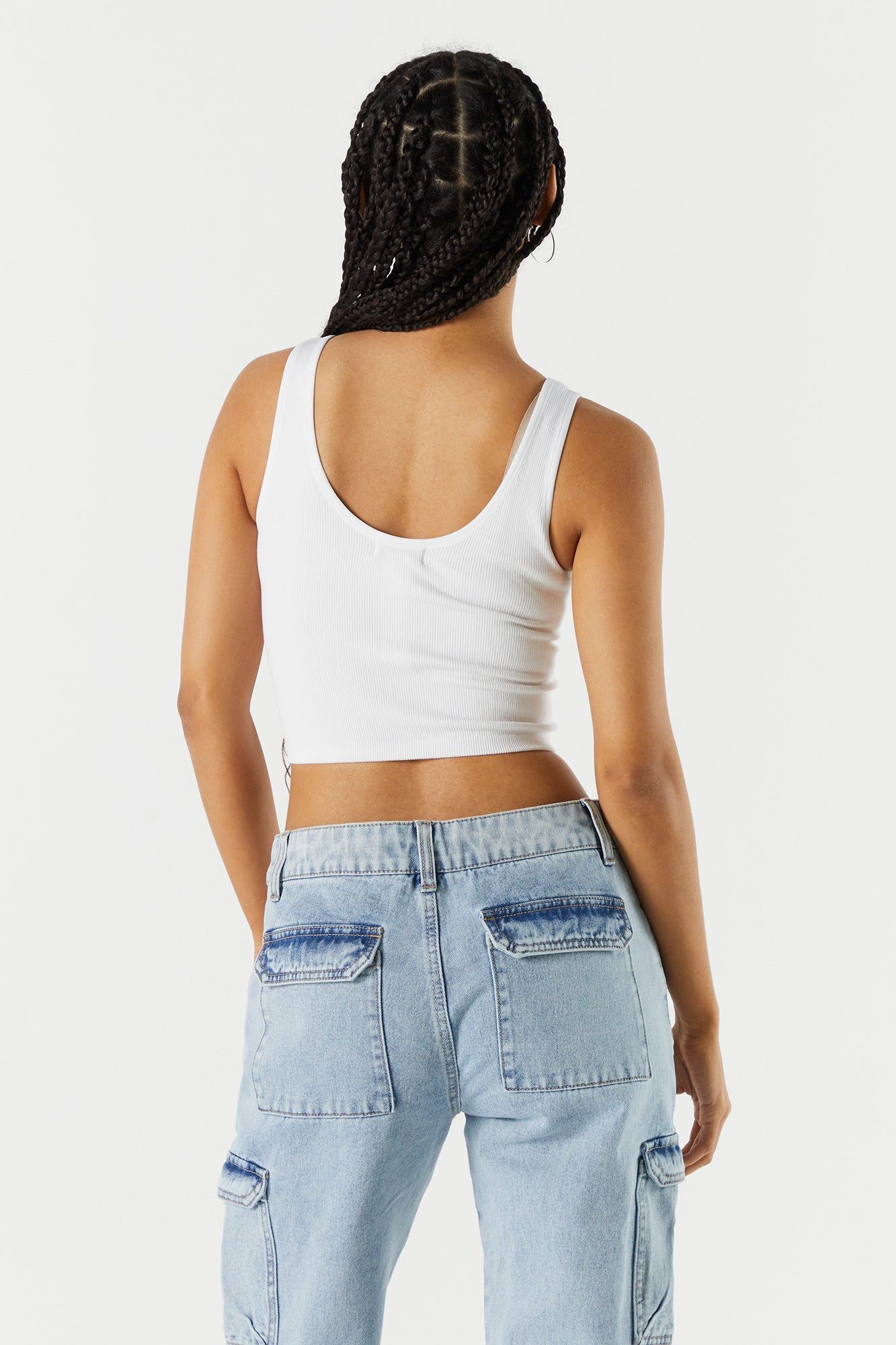 Seamless V-Neck Cropped Tank sold by Urban Planet product image thumbnail 5