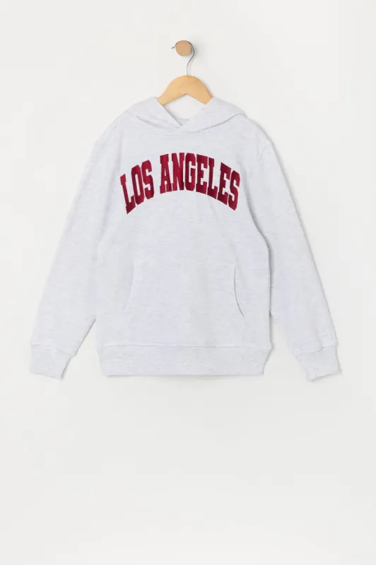 Haut à capuchon en molleton avec motif brodé Los Angeles pour garçon sold by Urban Planet