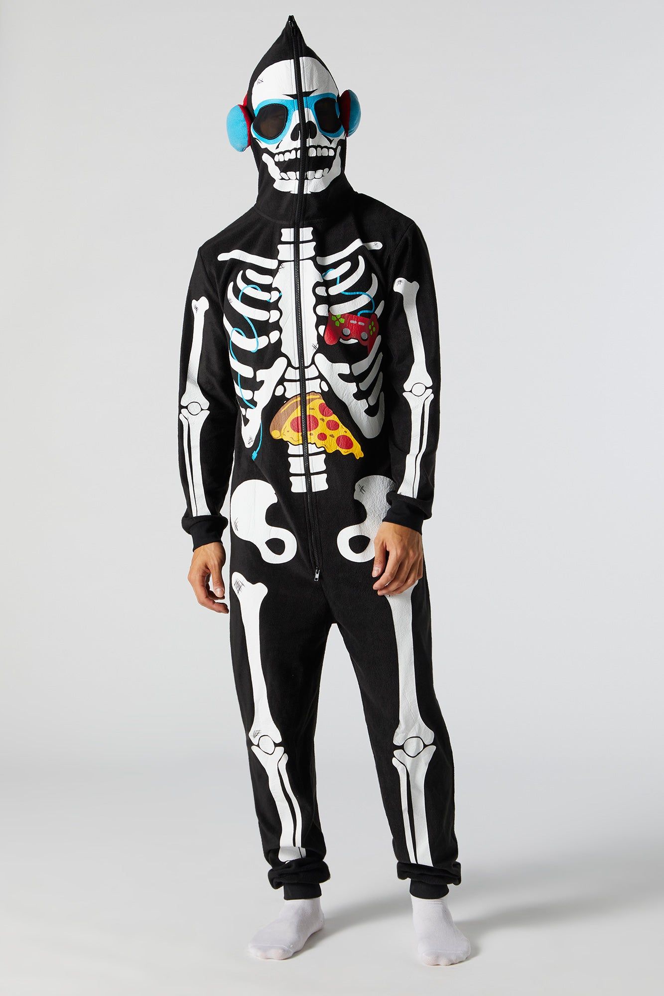 Plush 3D Skeleton Gamer Onesie sold by Urban Planet product image thumbnail 3