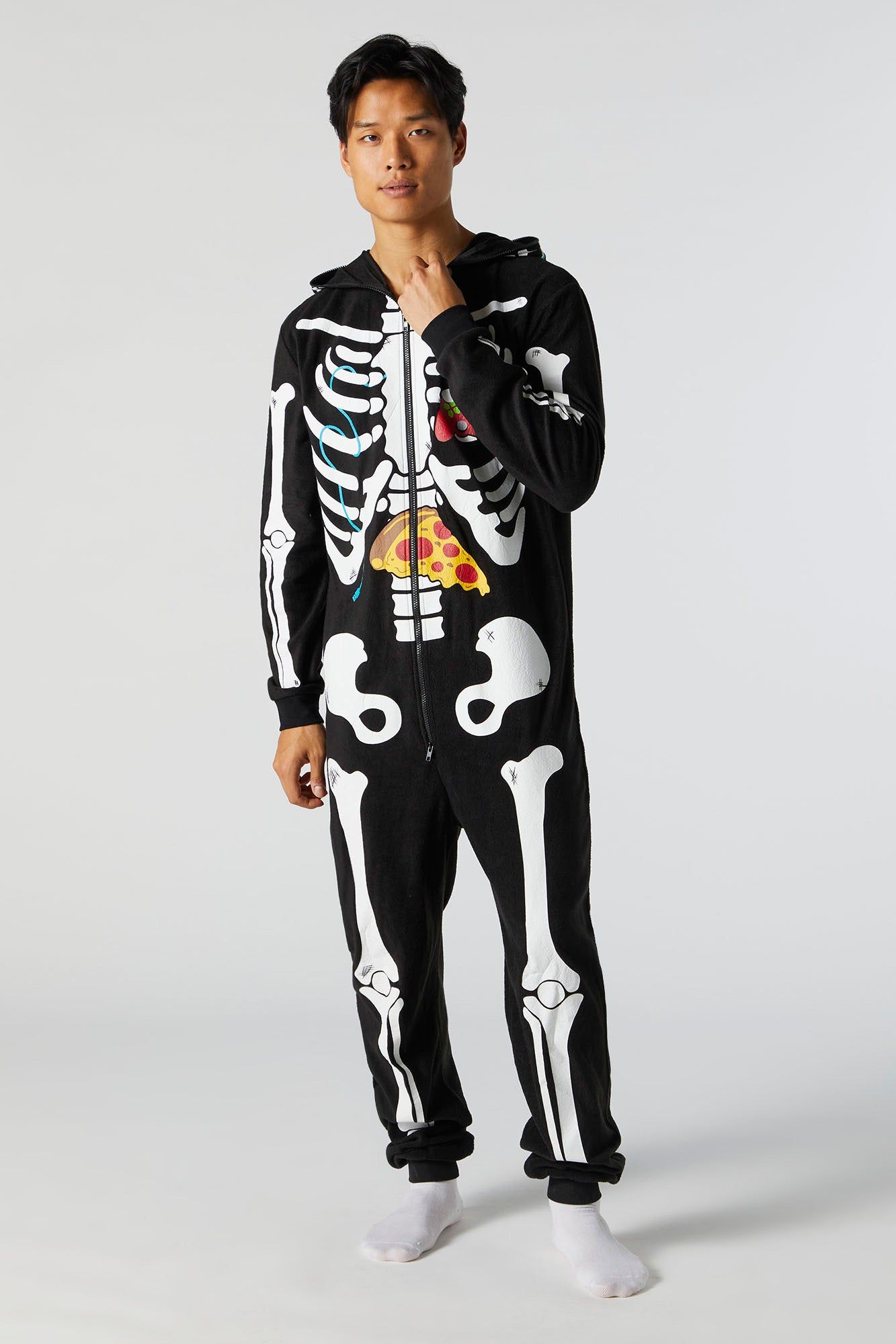 Plush 3D Skeleton Gamer Onesie sold by Urban Planet