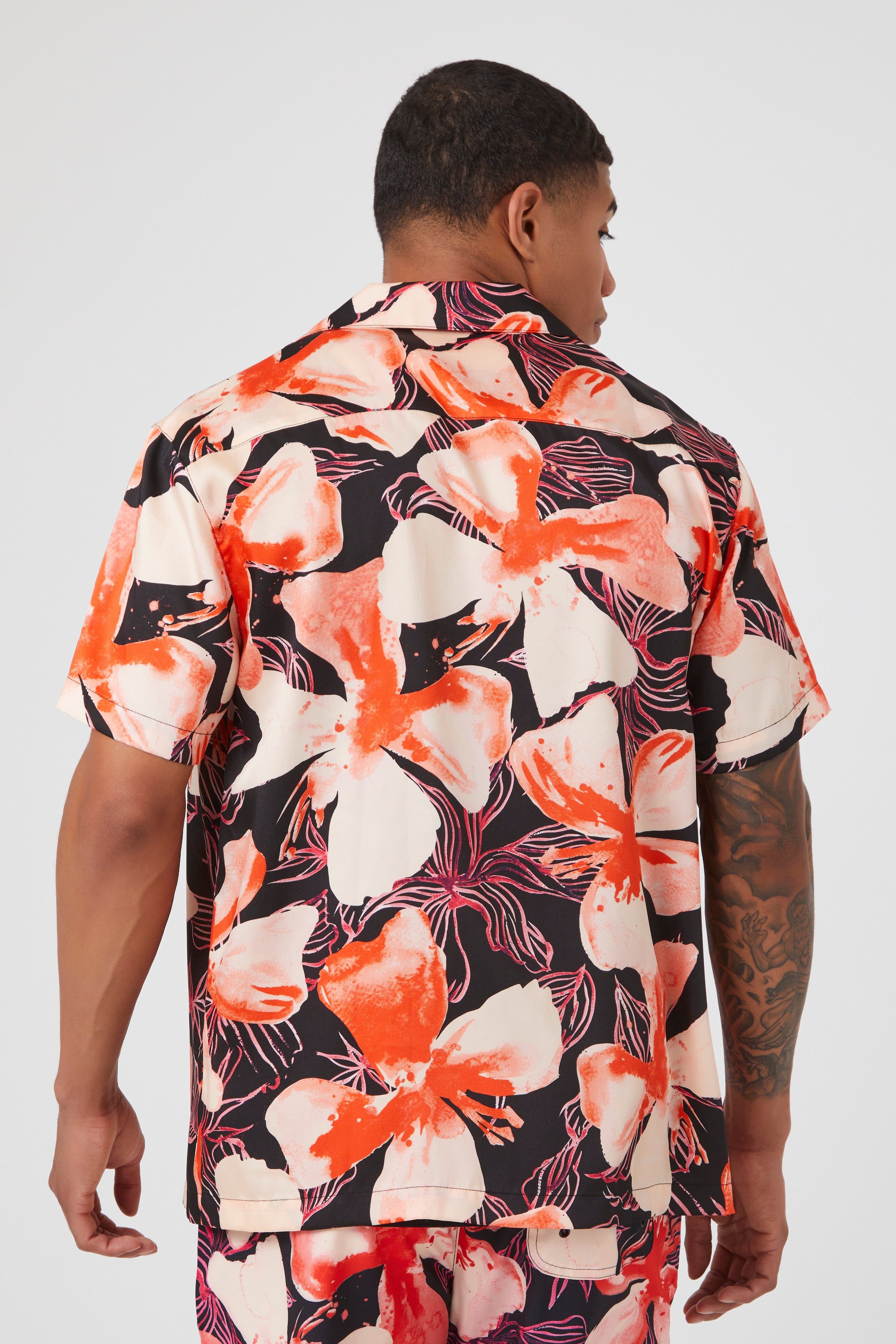 Satin Floral Print Button-Up Top sold by Urban Planet product image thumbnail 3