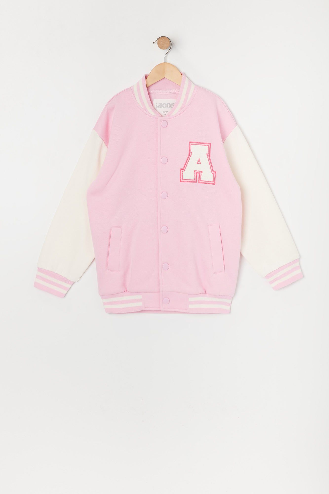 Girls A Graphic Varsity Jacket sold by Urban Planet
