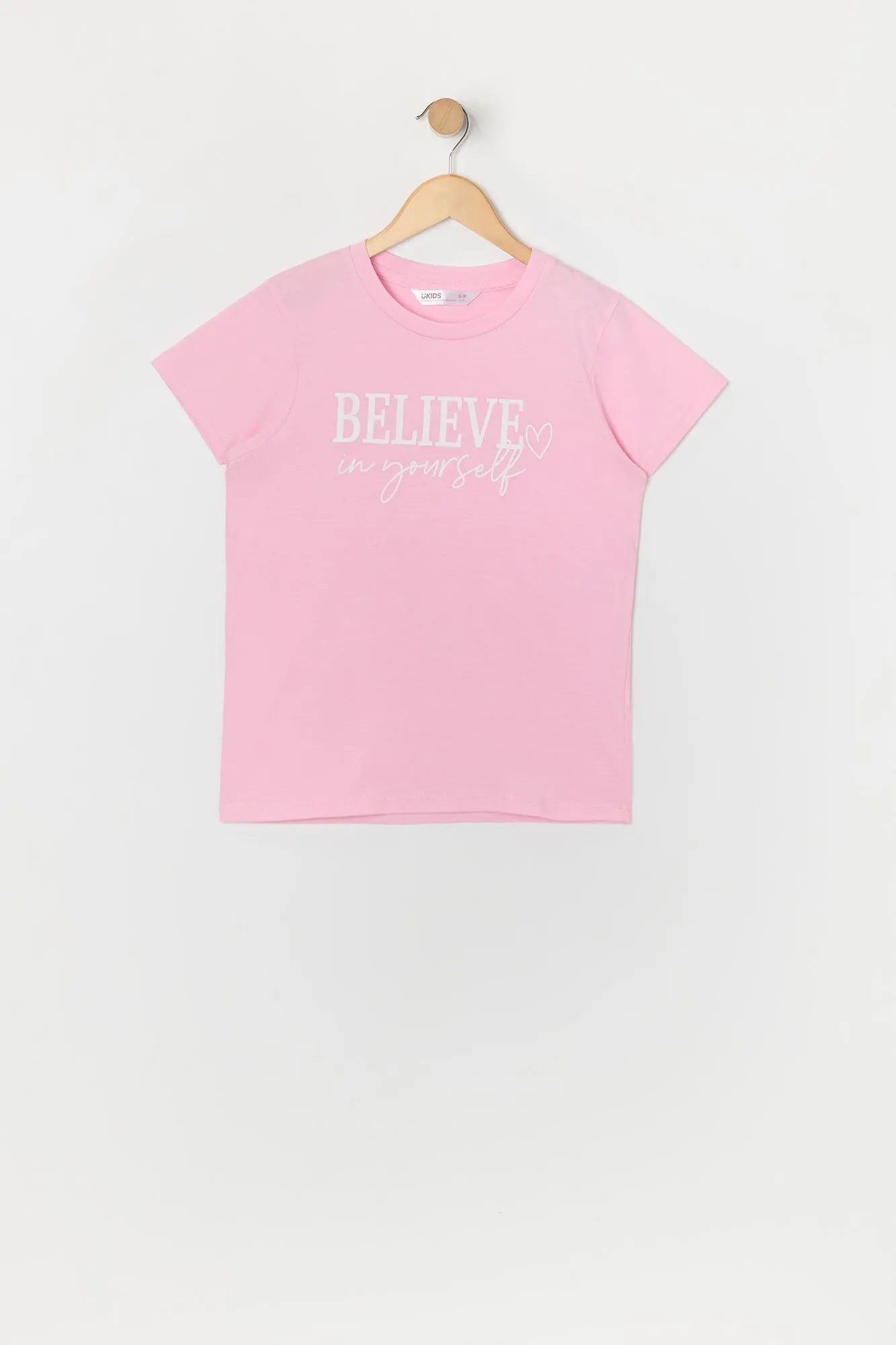 T-shirt rose à imprimé Believe in Yourself pour fille sold by Urban Planet