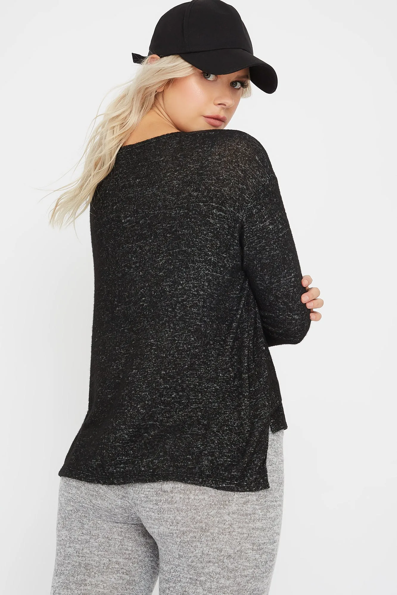 Brushed Scoop Neck Long Sleeve sold by Urban Planet product image thumbnail 3