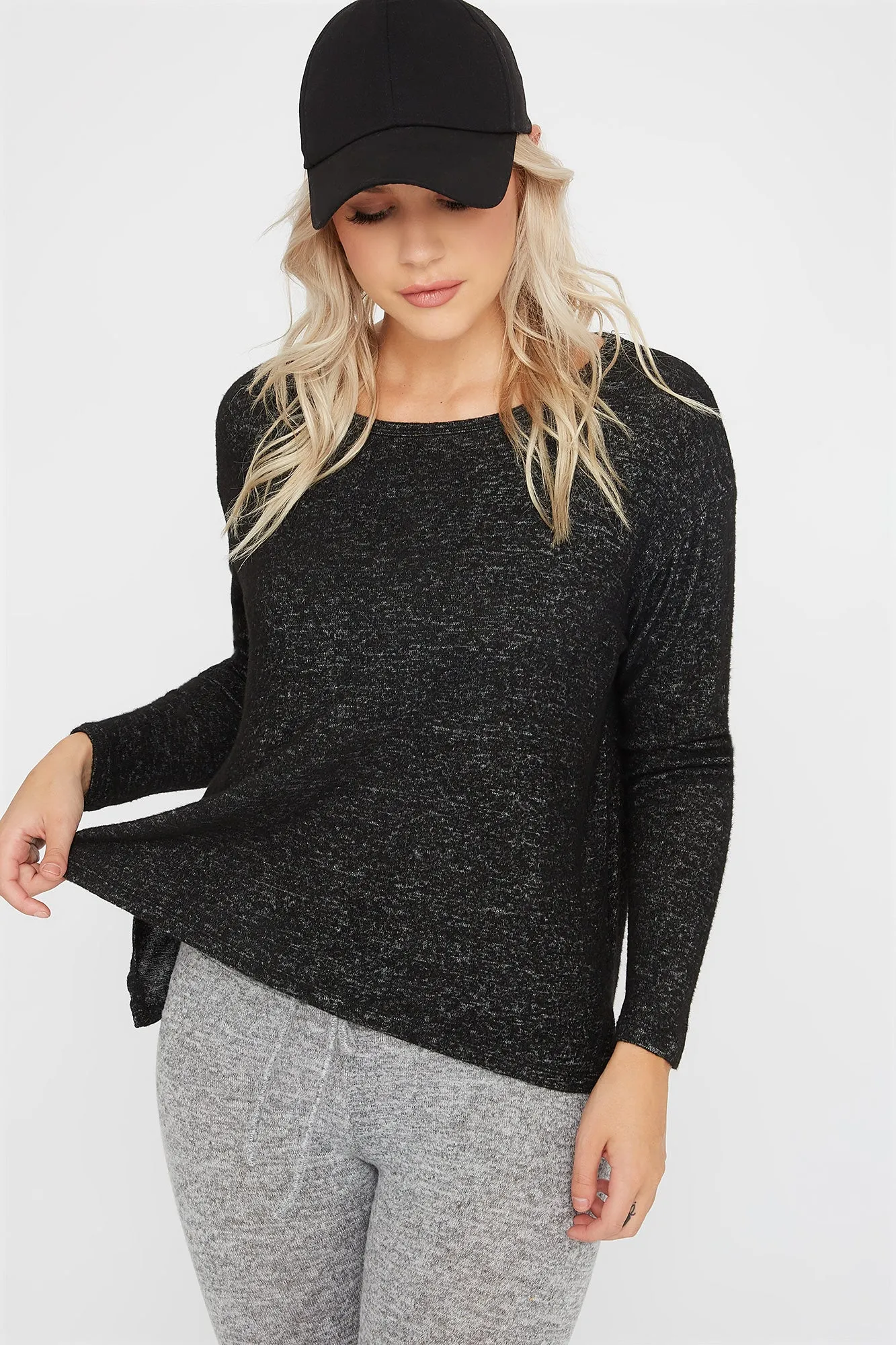 Brushed Scoop Neck Long Sleeve sold by Urban Planet product image thumbnail 2