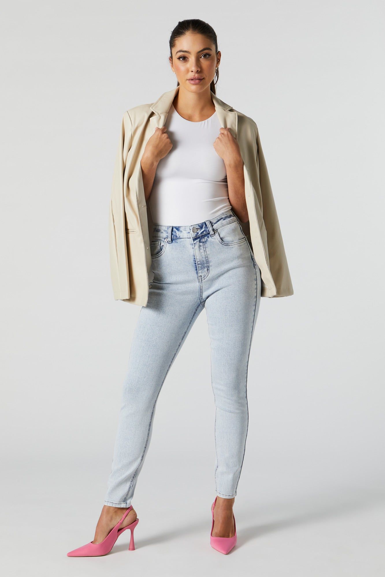 Miami High Rise Acid Wash Jean sold by Urban Planet