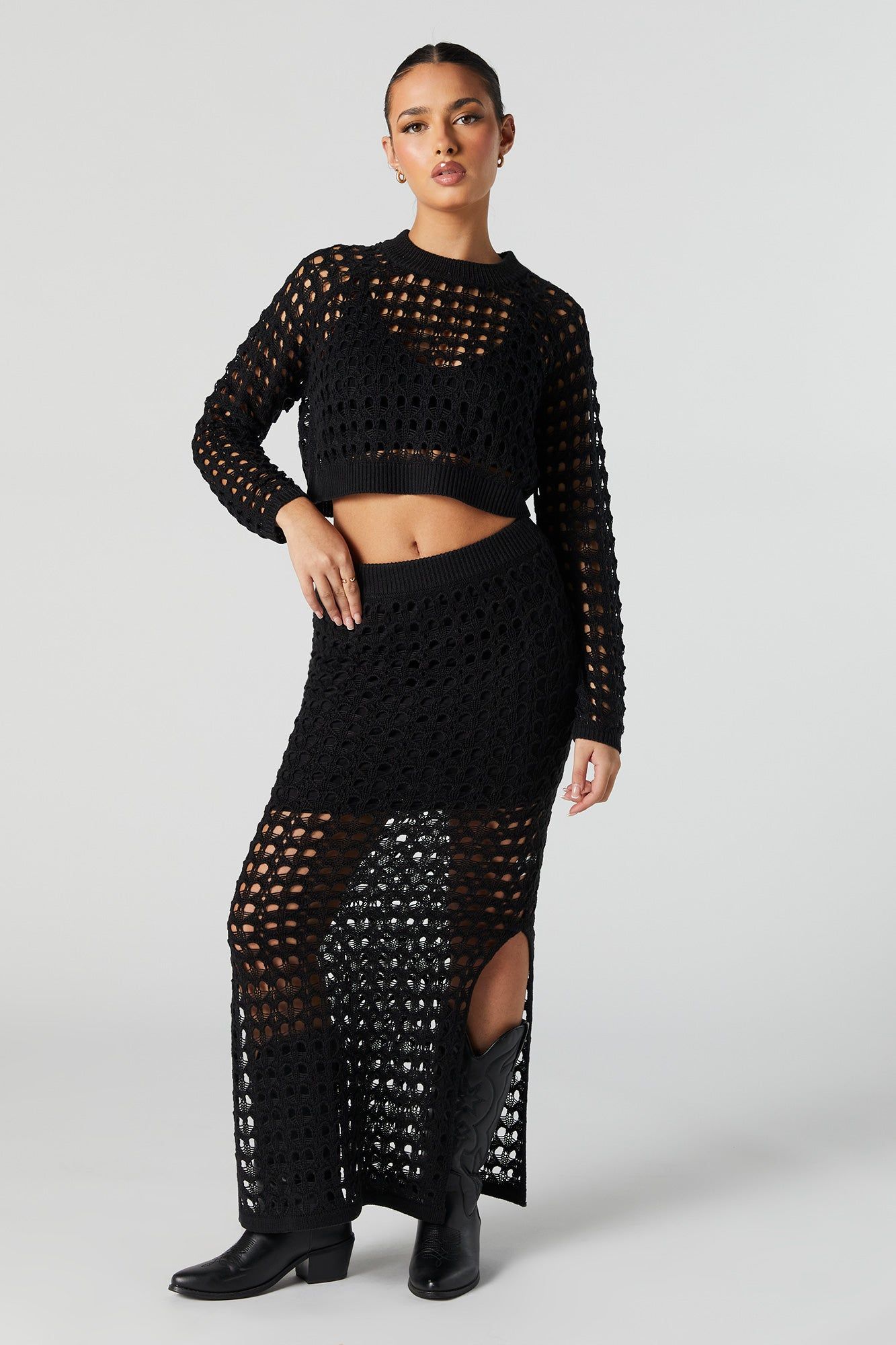 Chandail court en tricot ajouré sold by Urban Planet product image thumbnail 3