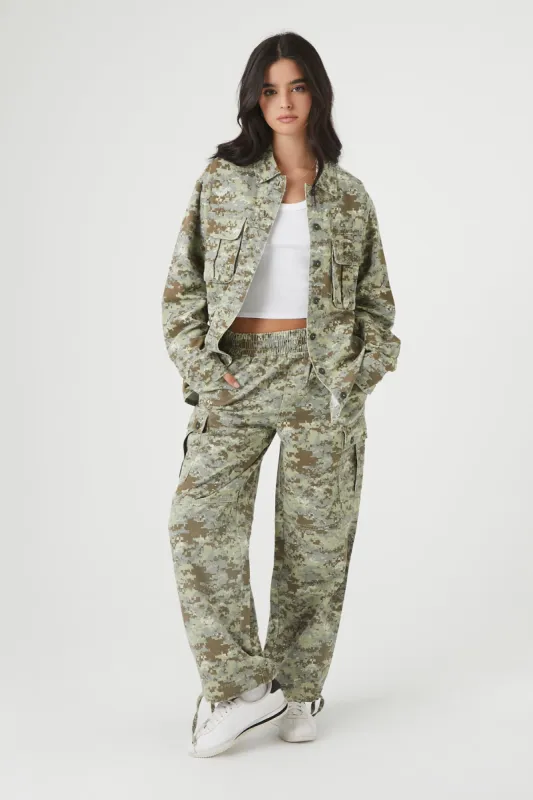 Camo Print Cargo Jogger sold by Urban Planet