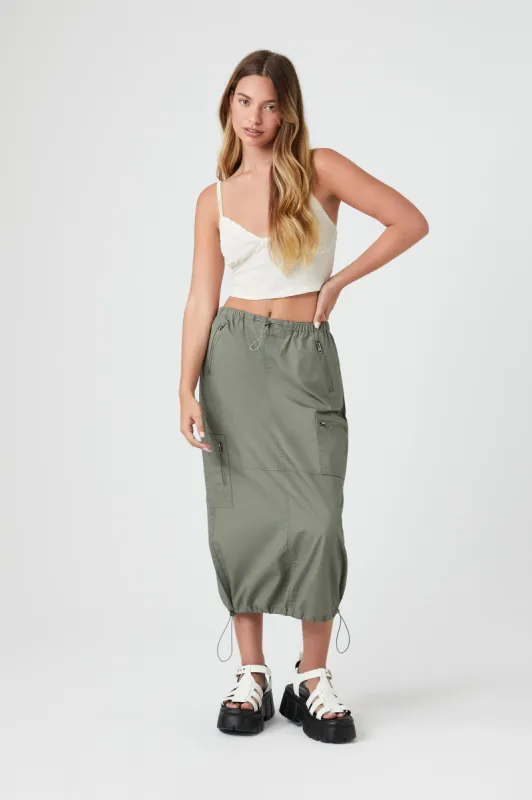 Poplin Utility Midi Skirt sold by Urban Planet