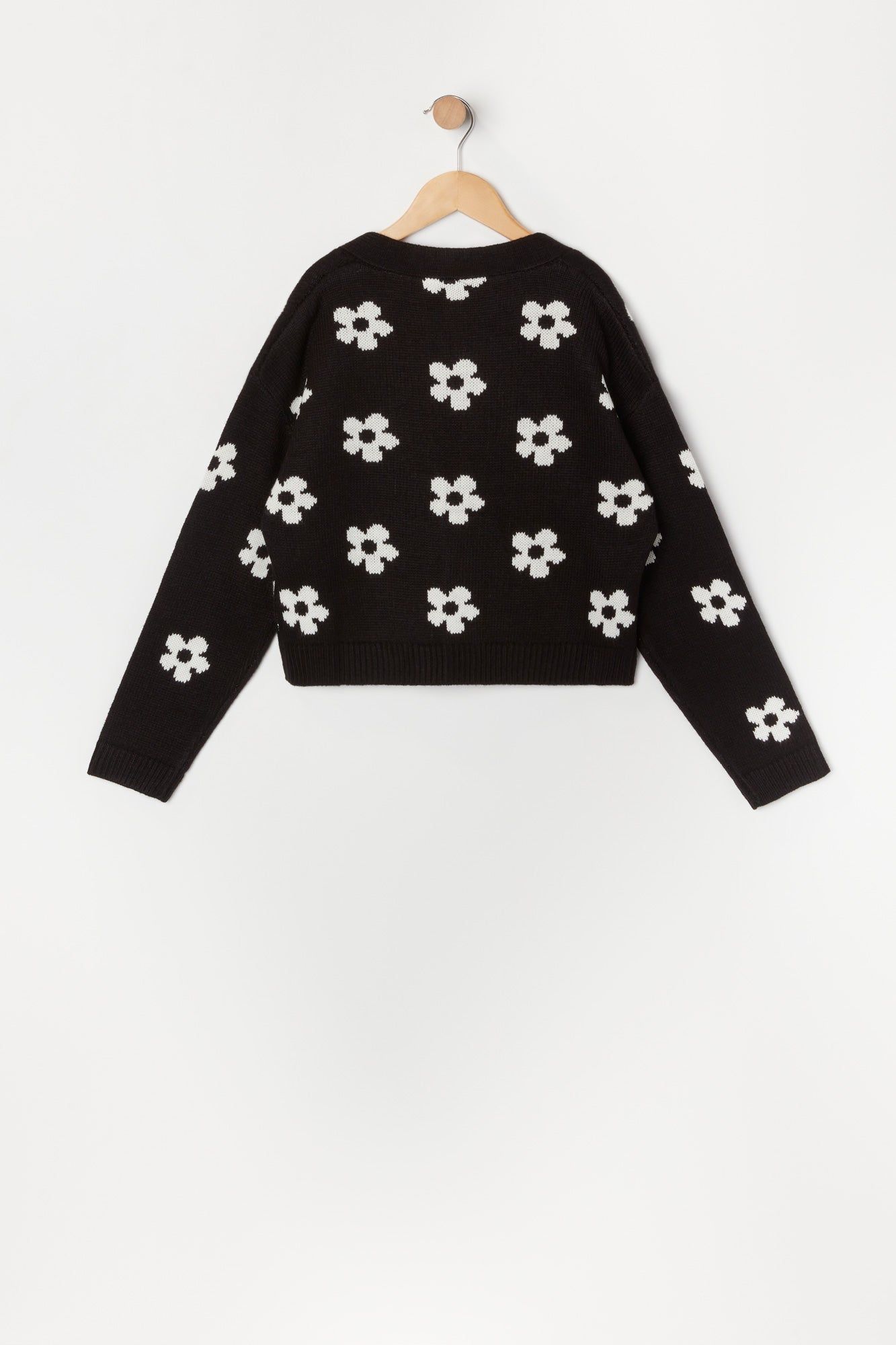 Girls Flower Print Knit Button-Up Cardigan sold by Urban Planet product image thumbnail 2