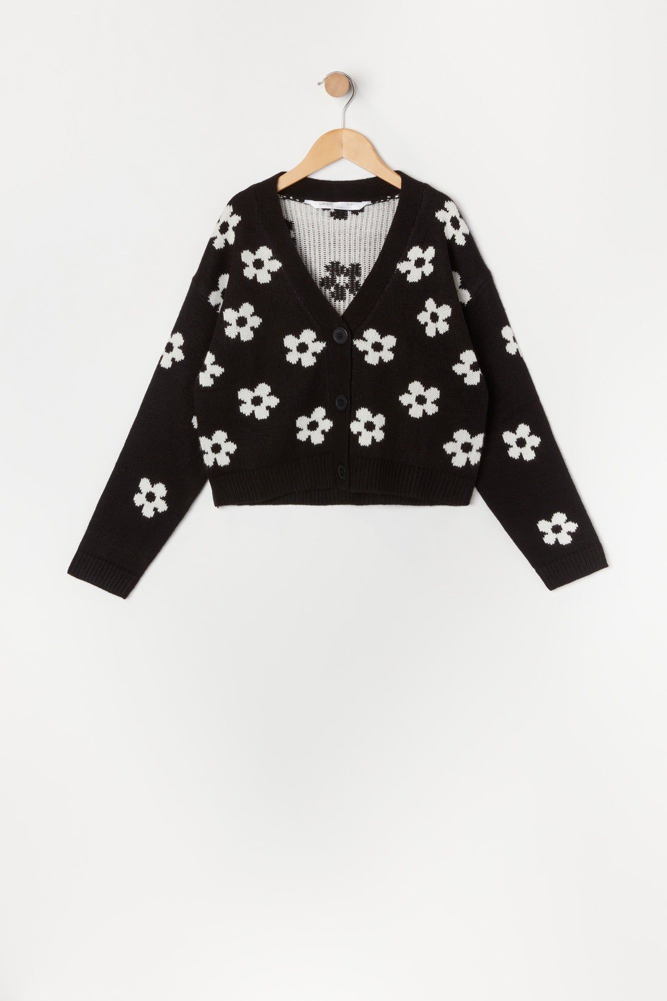 Girls Flower Print Knit Button-Up Cardigan sold by Urban Planet