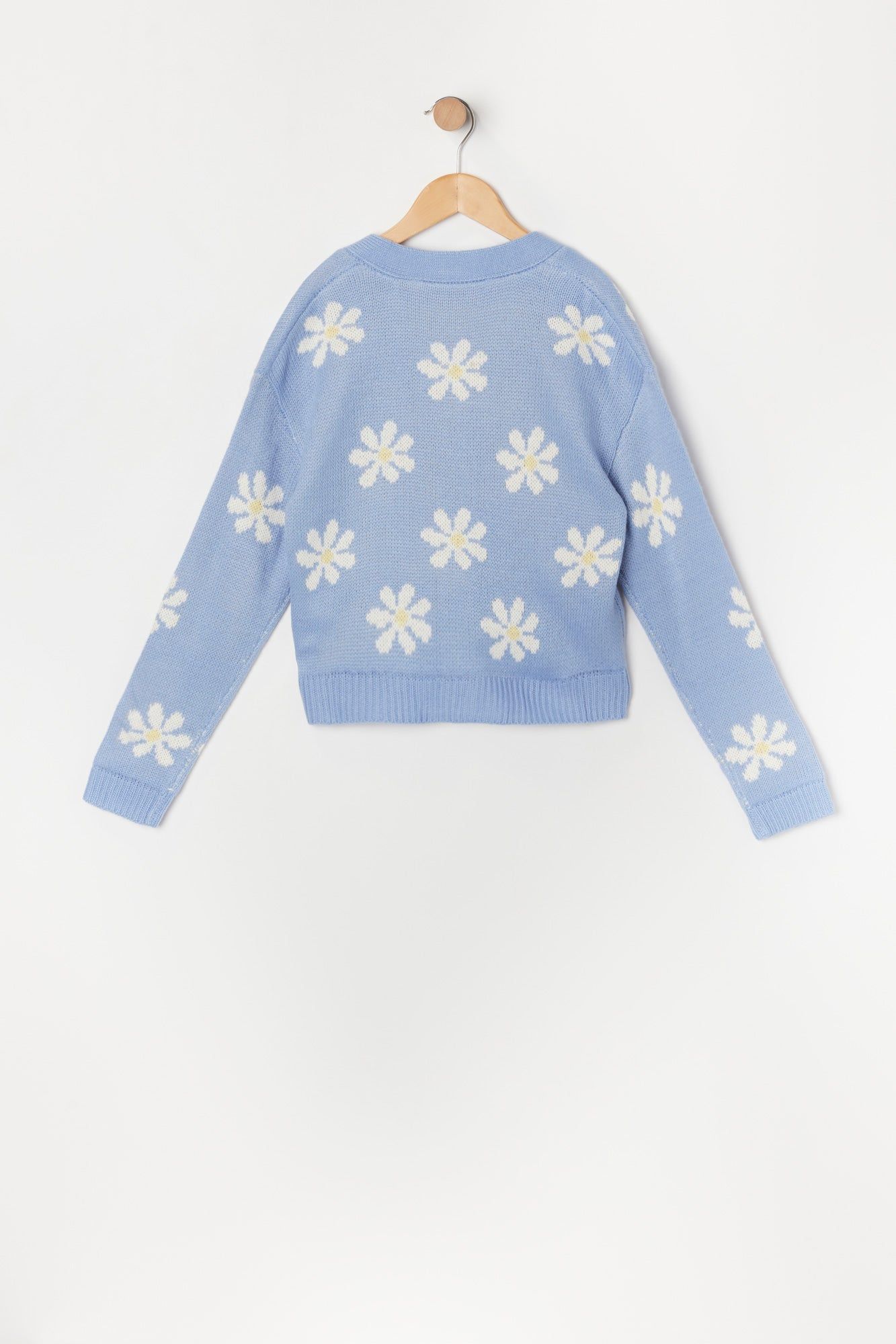 Girls Flower Print Knit Button-Up Cardigan sold by Urban Planet product image thumbnail 4