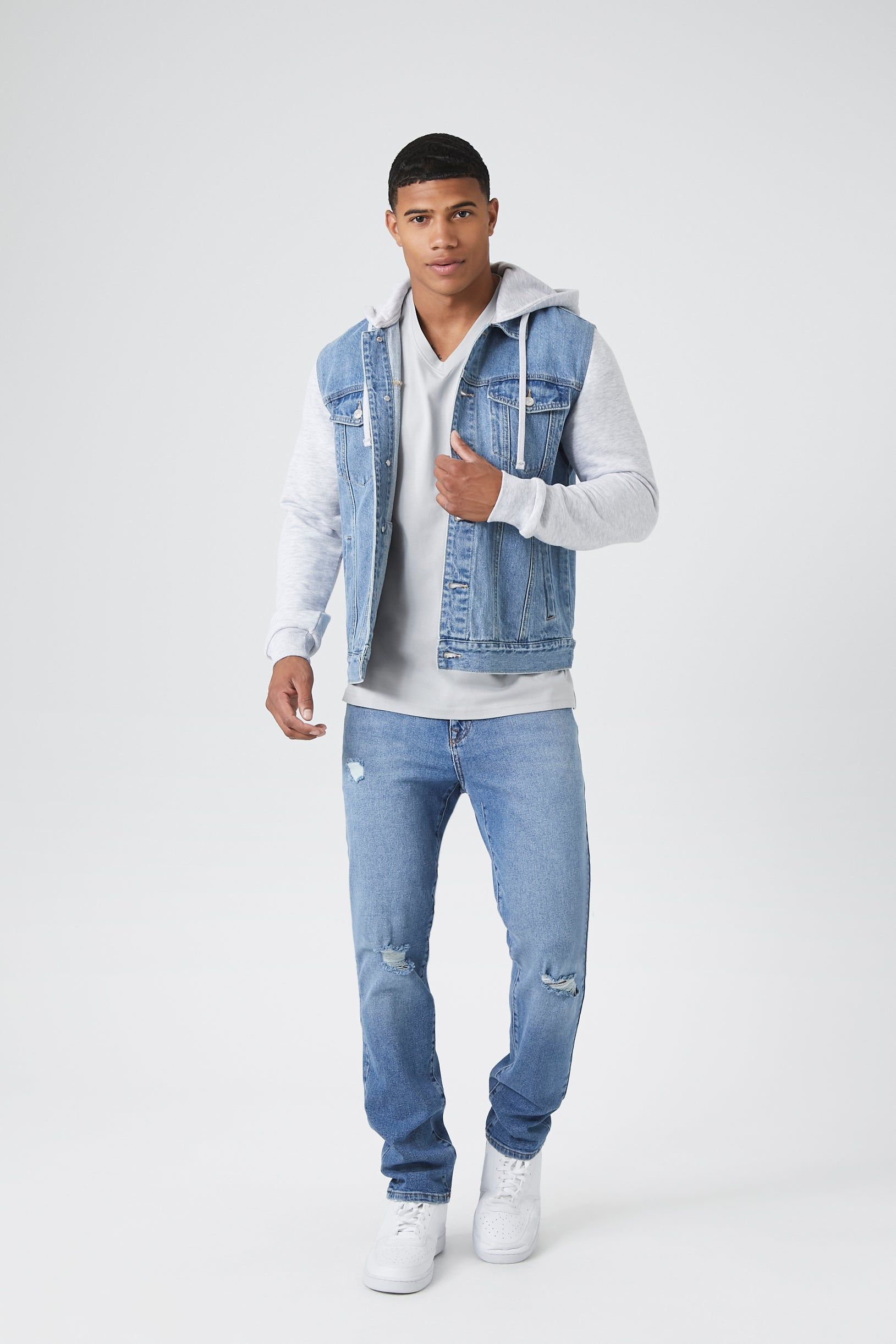 Hooded Denim Jacket sold by Urban Planet product image thumbnail 4