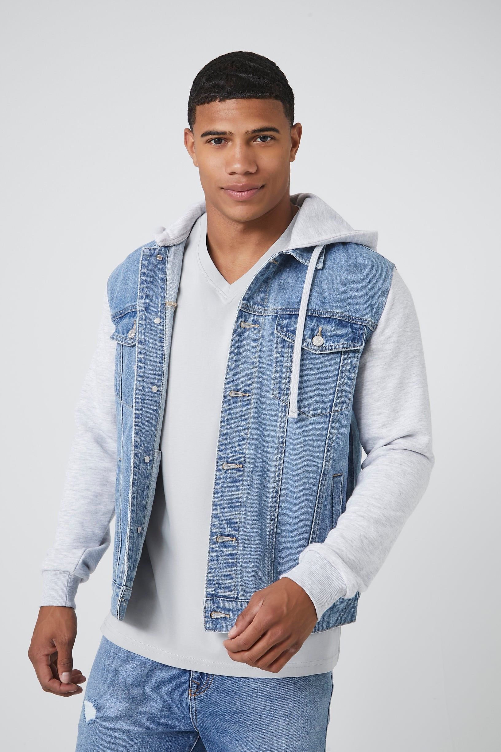 Hooded Denim Jacket sold by Urban Planet