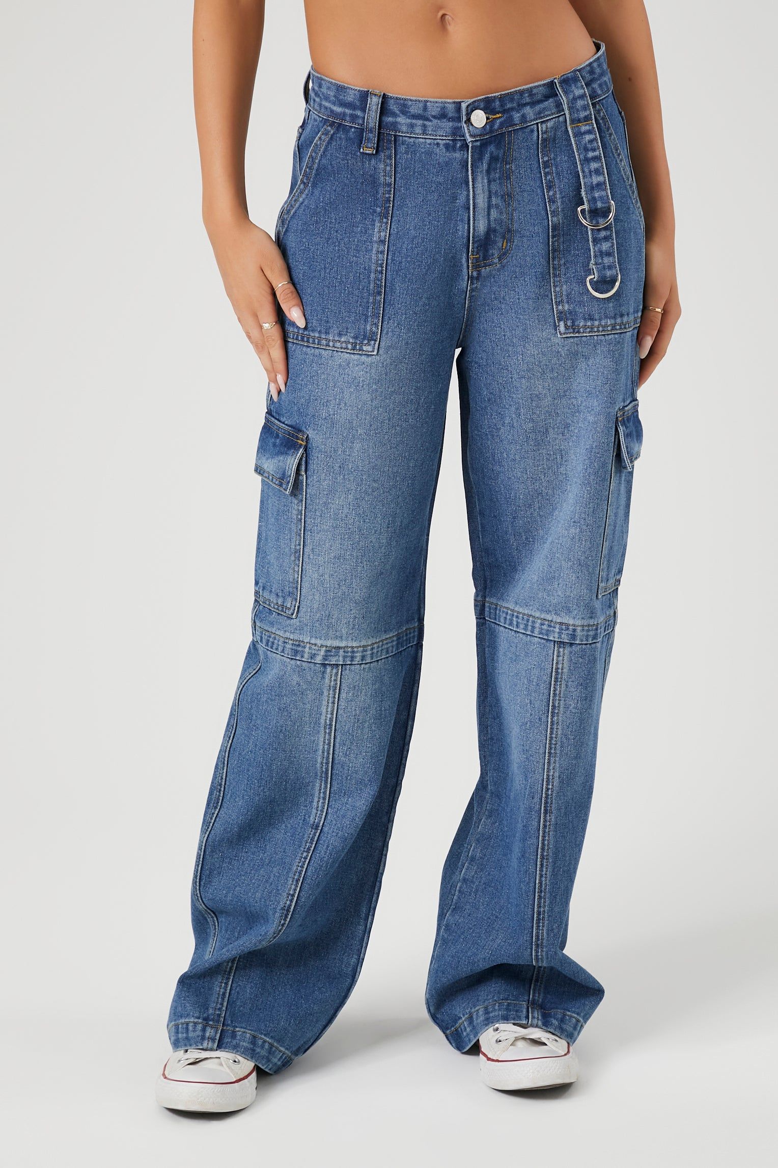 Jean cargo à jambe droite en denim sold by Urban Planet product image thumbnail 6