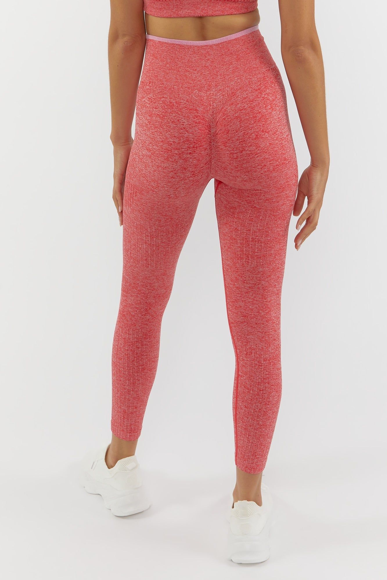 Red Ribbed Seamless Active Legging sold by Urban Planet product image thumbnail 4