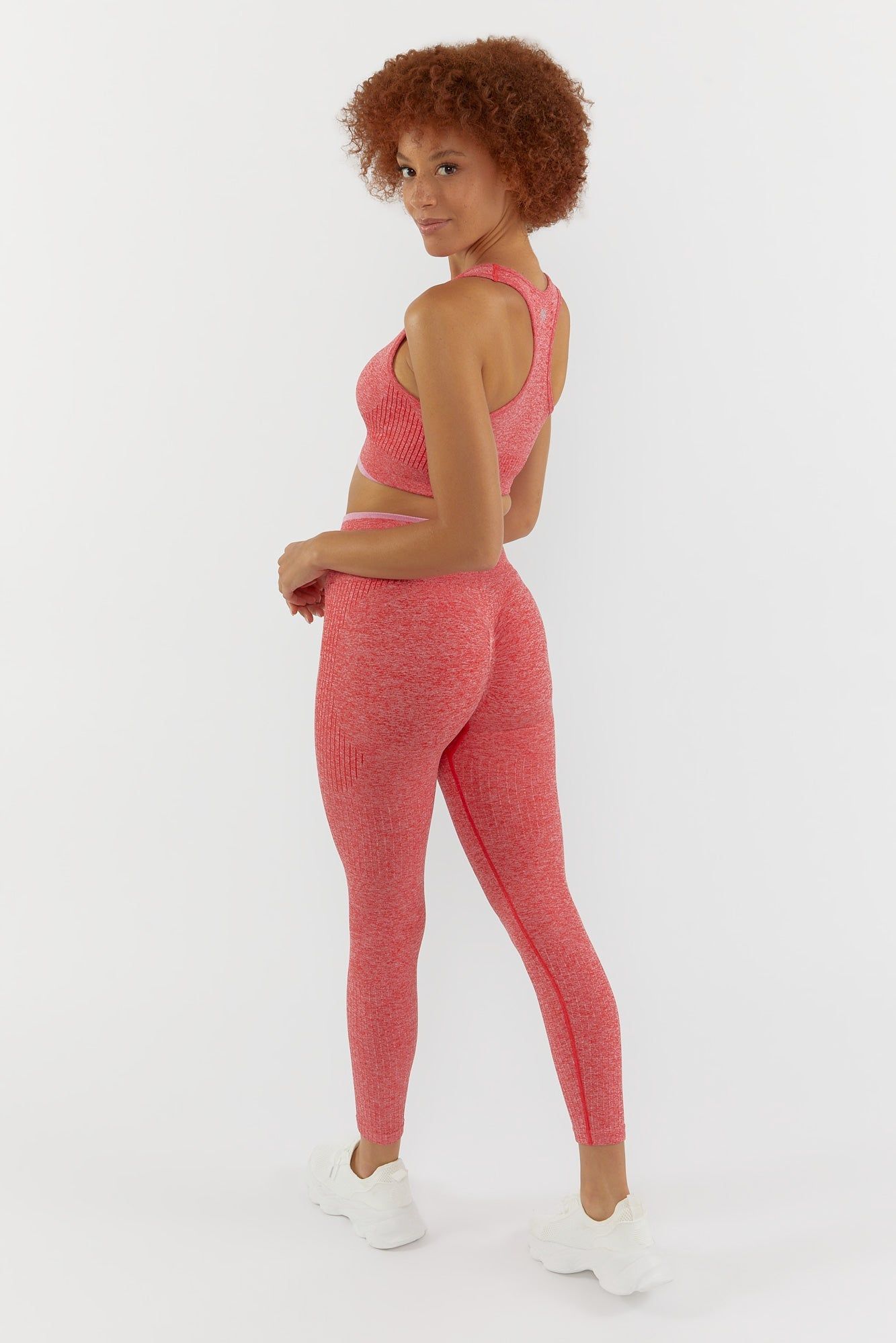 Red Ribbed Seamless Active Legging sold by Urban Planet