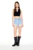 Short en denim d'aspect usé avec franges et pierres du Rhin sold by Urban Planet