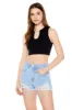 Short en denim d'aspect usé avec franges et pierres du Rhin sold by Urban Planet