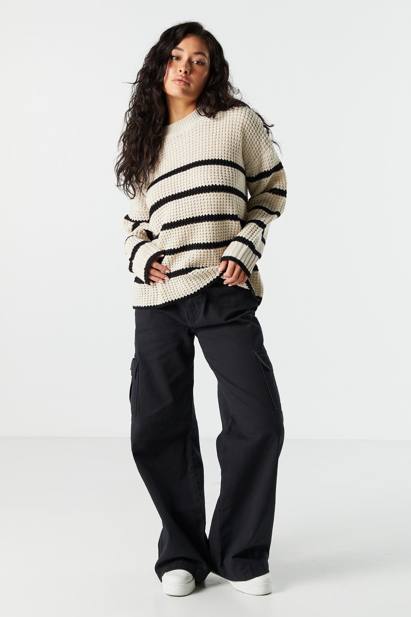 Oversized Striped Chunky Sweater sold by Urban Planet product image thumbnail 3