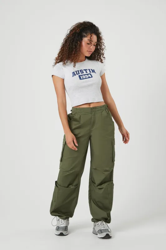 Twill Cargo Parachute Pant sold by Urban Planet