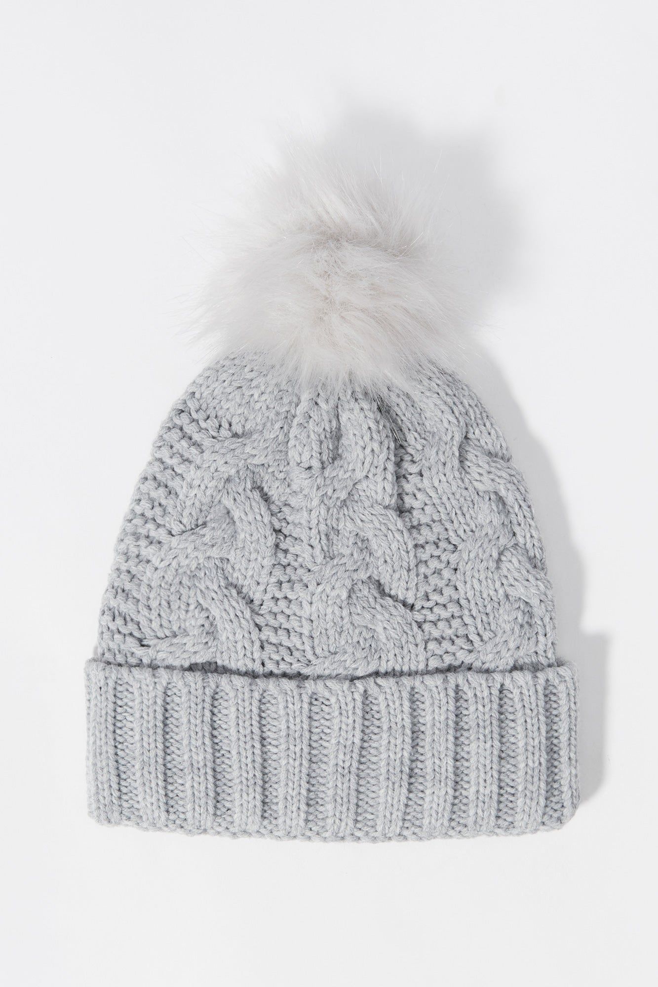 Cable Knit Hat with Pom Pom sold by Urban Planet