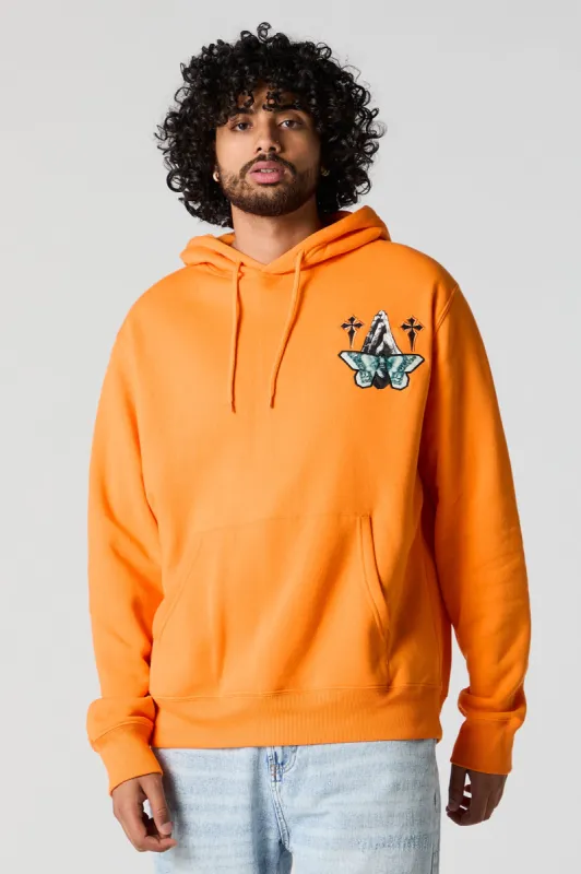 Haut à capuchon en molleton avec motif brodé Pray Hard sold by Urban Planet