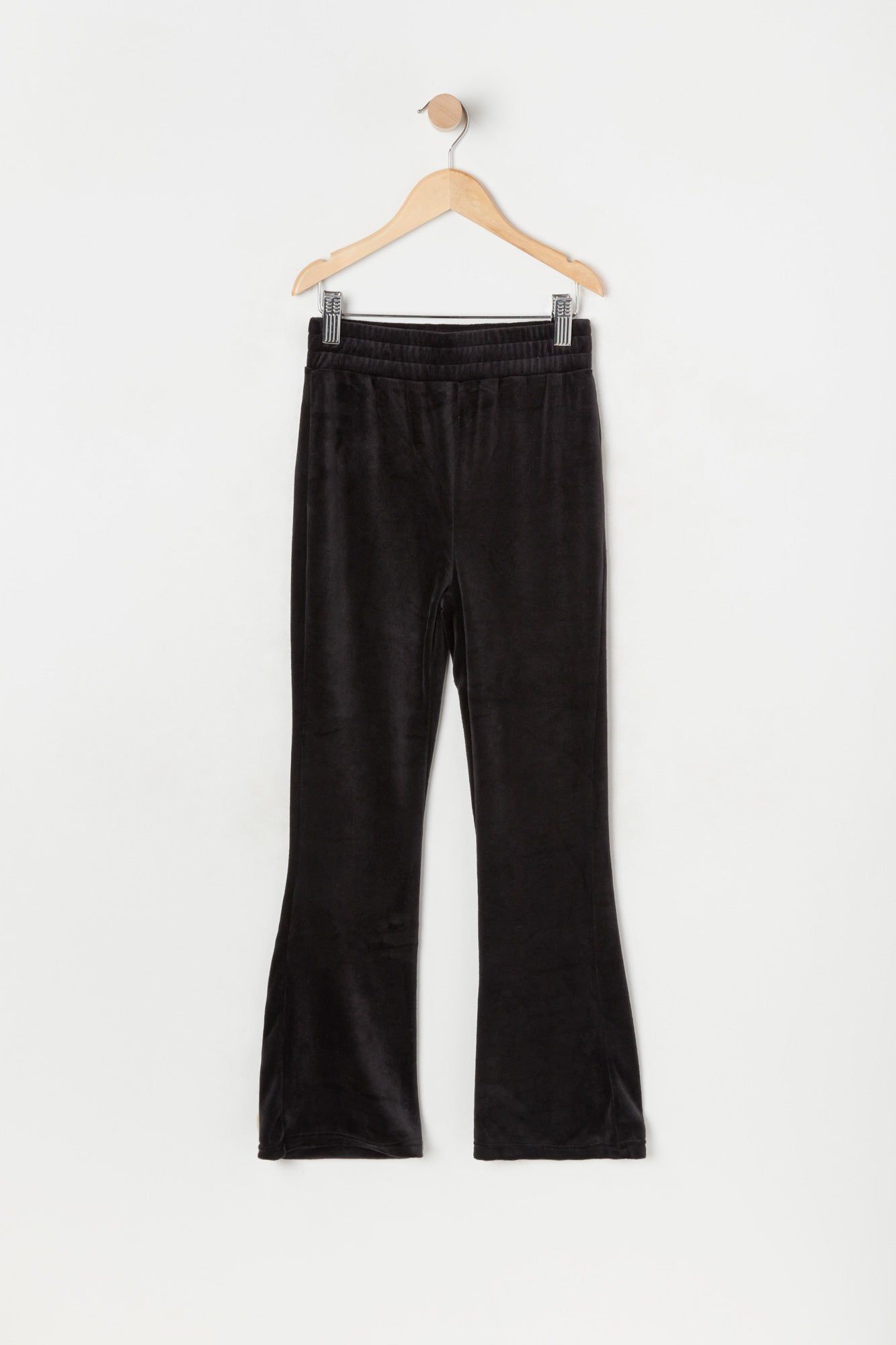 Pantalon à jambe évasée en velours pour fille noir sold by Urban Planet