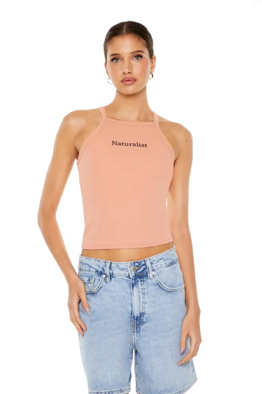 Naturalist Embroidered Cropped Cami sold by Urban Planet