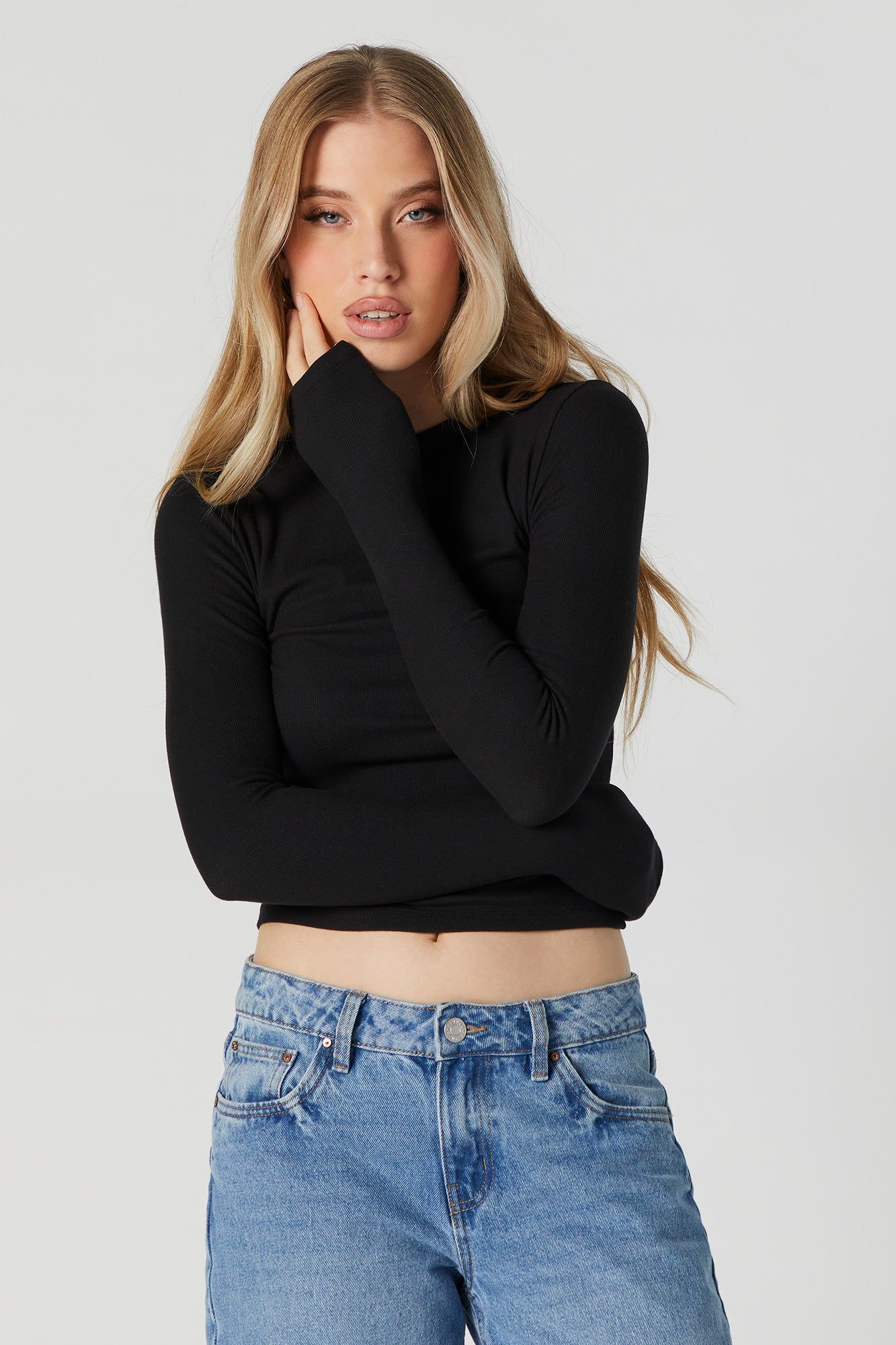 Ribbed Long Sleeve Top sold by Urban Planet product image thumbnail 2