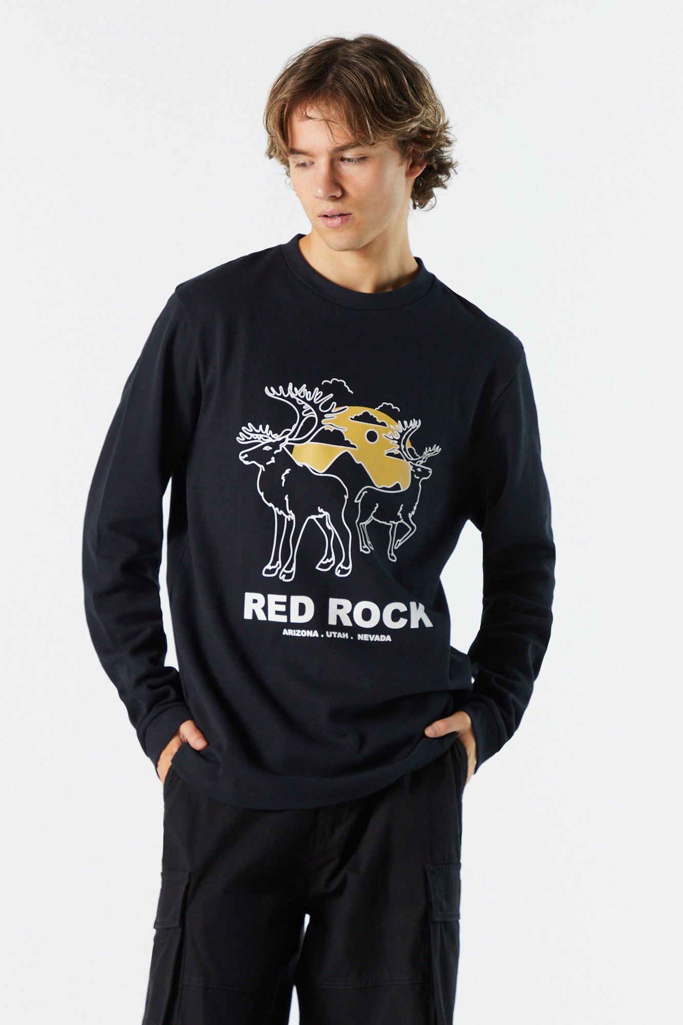 Red Rock Graphic Thermal Long Sleeve Top sold by Urban Planet