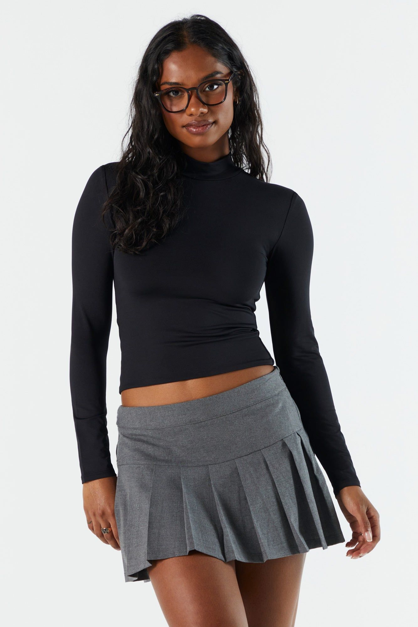 Contour Mock Neck Long Sleeve Top sold by Urban Planet product image thumbnail 5