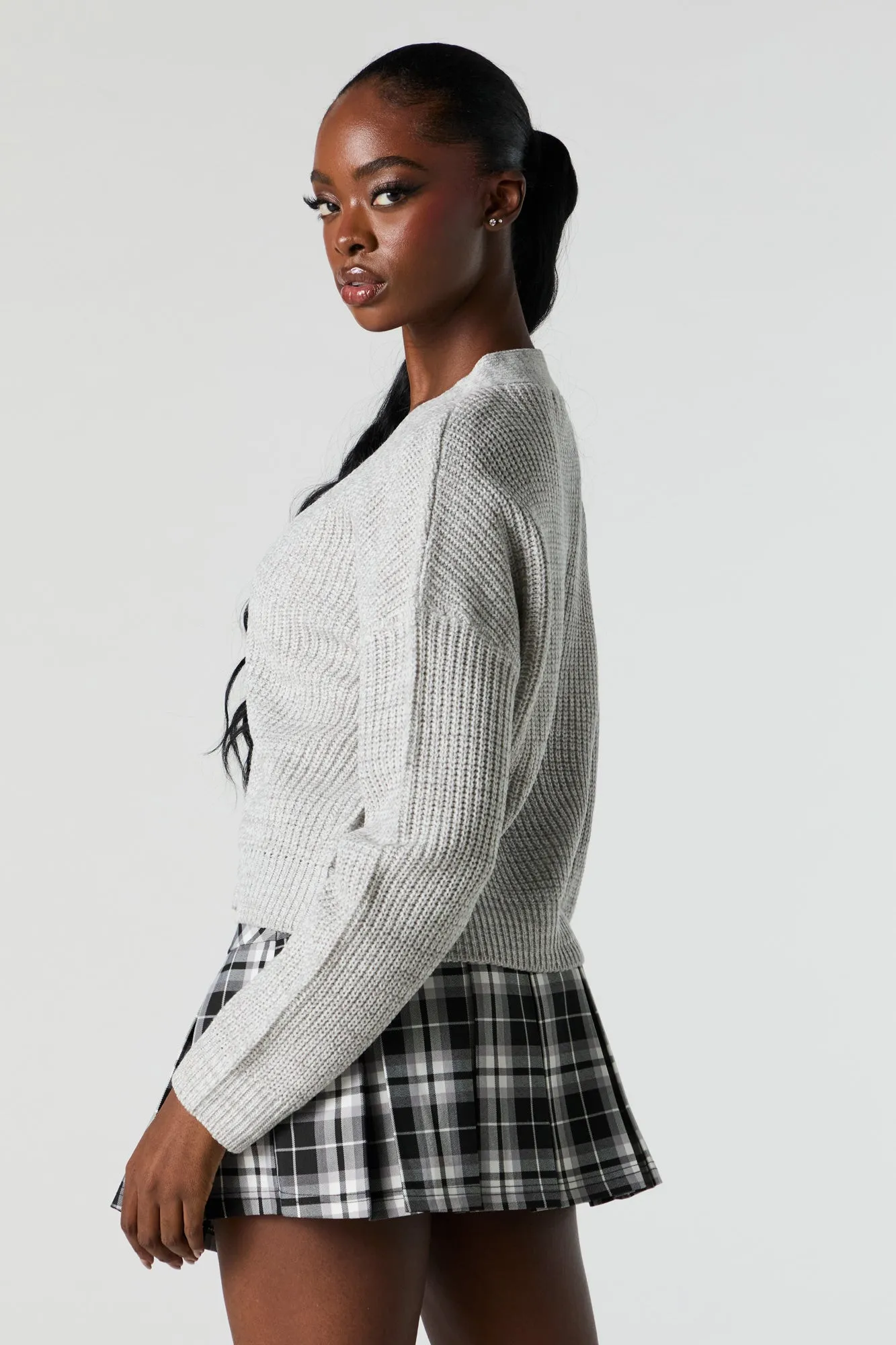 Cardigan boutonné en tricot côtelé sold by Urban Planet product image thumbnail 2