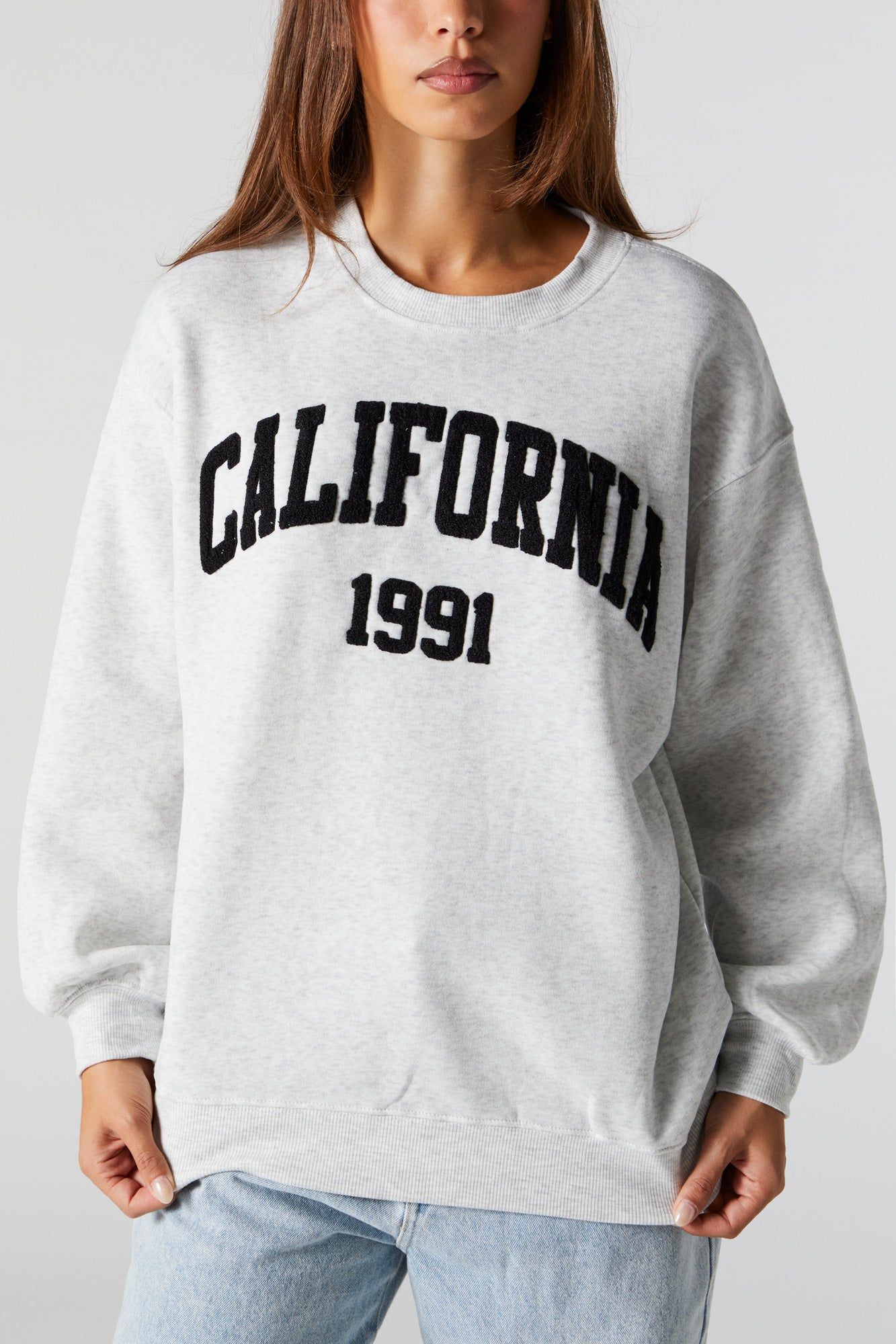 Chenille Embroidered California Fleece Sweatshirt sold by Urban Planet product image thumbnail 4