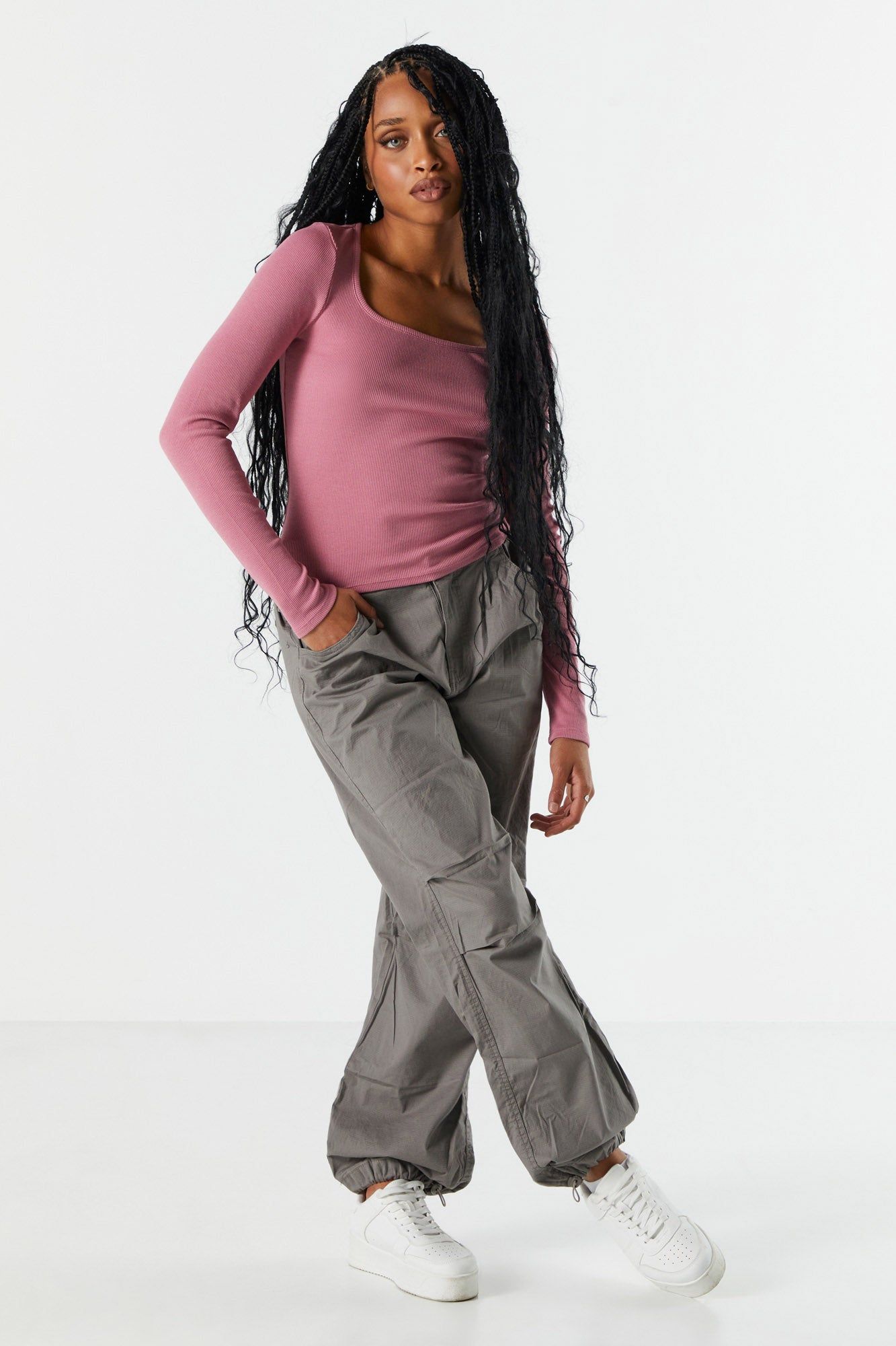 Ribbed Square Neck Long Sleeve Top sold by Urban Planet product image thumbnail 12