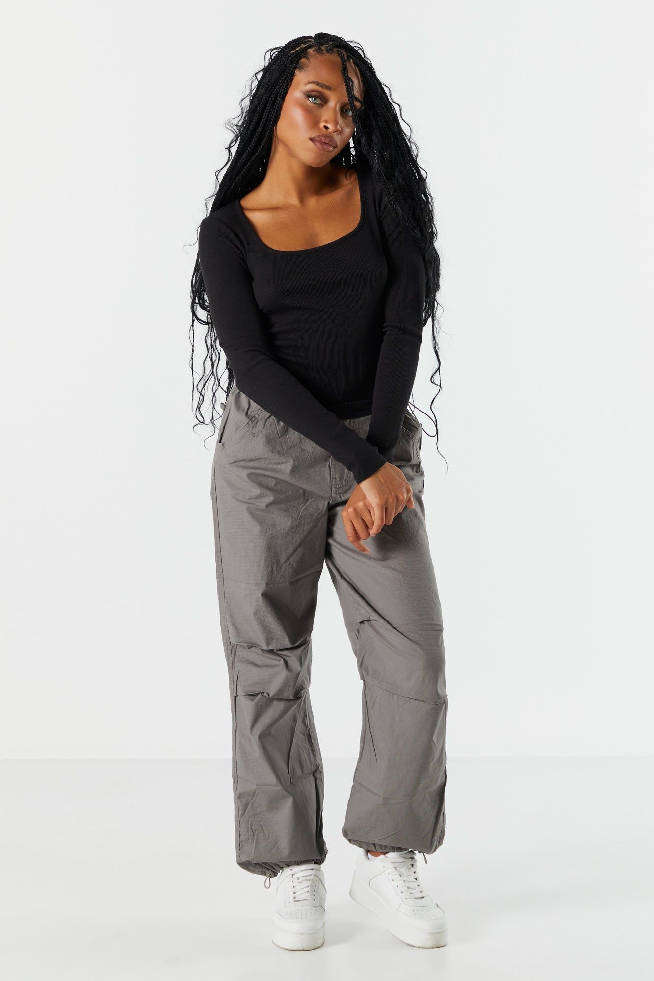 Ribbed Square Neck Long Sleeve Top sold by Urban Planet product image thumbnail 6