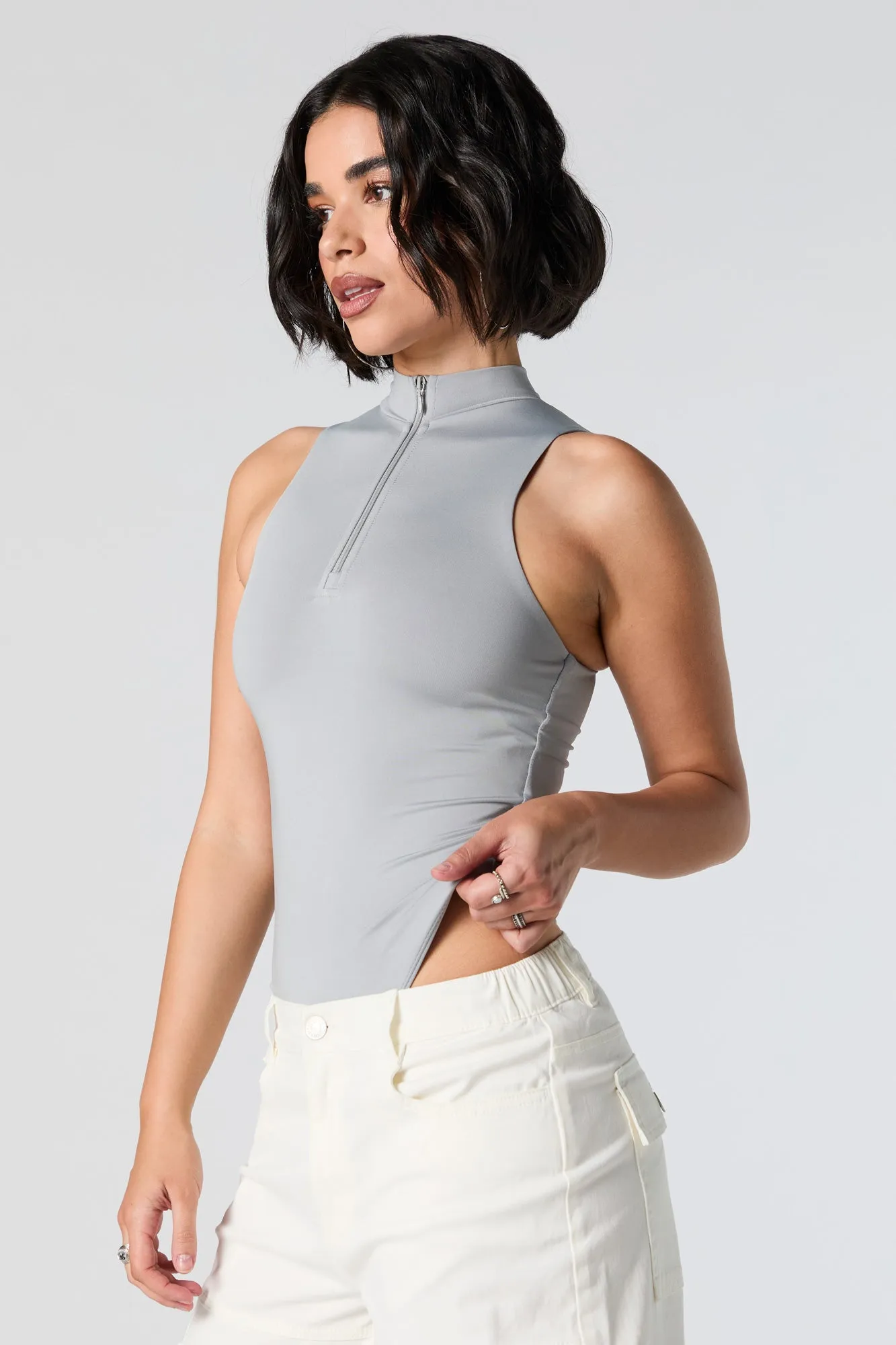 Maillot sans couture avec col cheminée et quart de fermeture à glissière sold by Urban Planet product image thumbnail 2