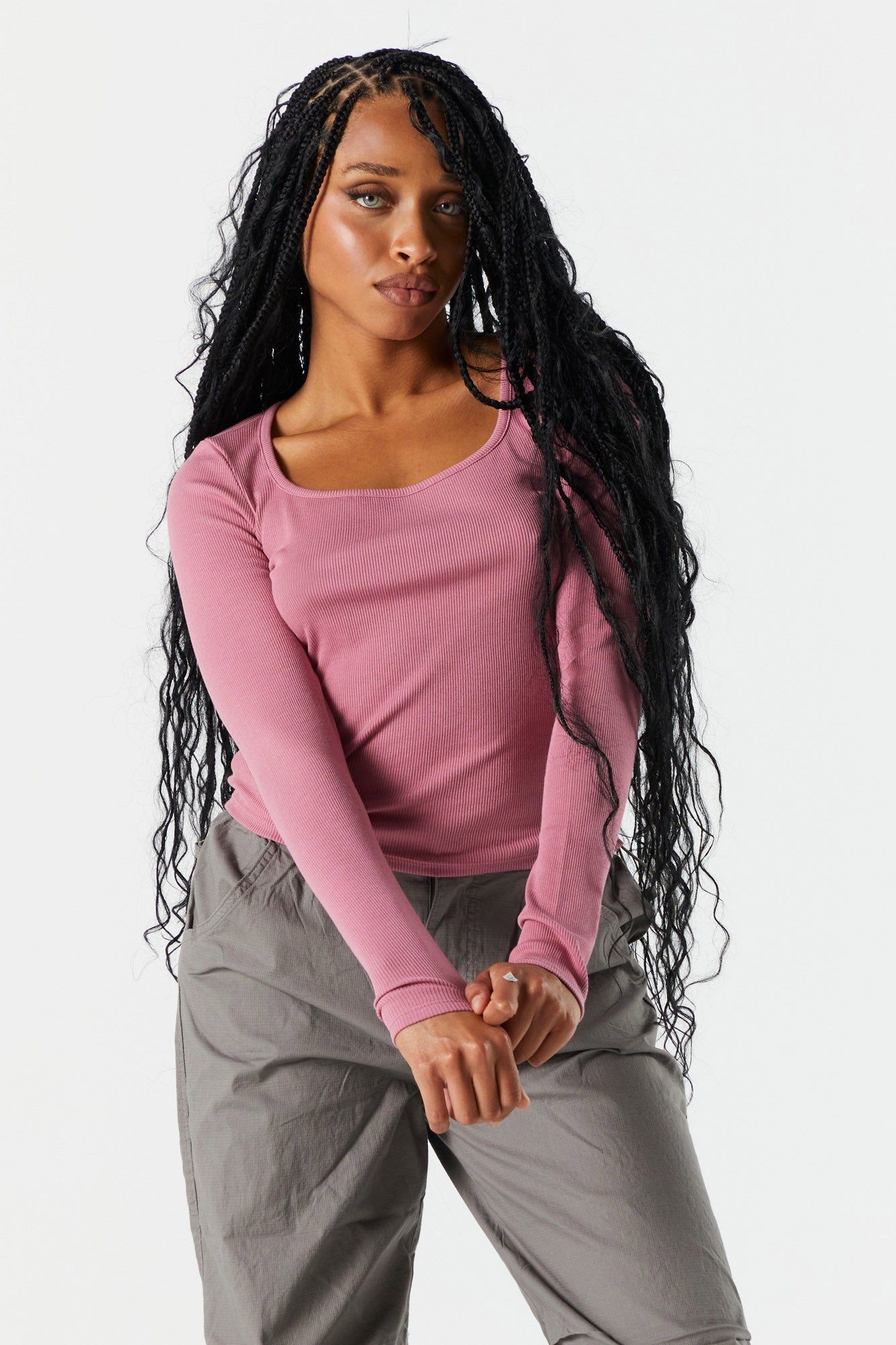 Ribbed Square Neck Long Sleeve Top sold by Urban Planet product image thumbnail 10