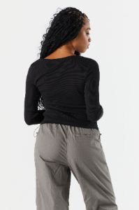Ribbed Square Neck Long Sleeve Top sold by Urban Planet