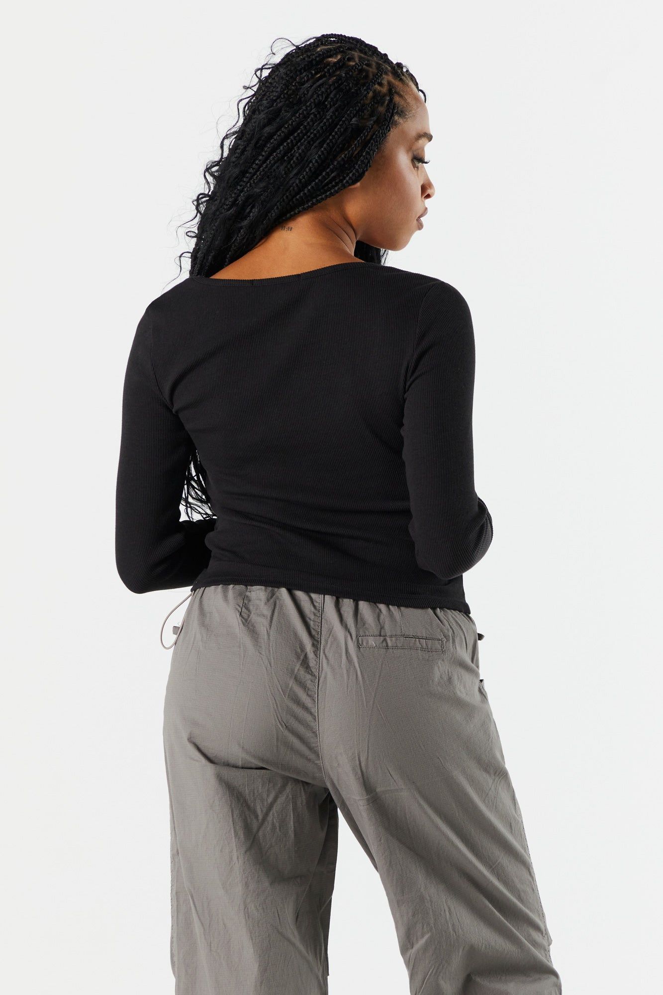 Ribbed Square Neck Long Sleeve Top sold by Urban Planet product image thumbnail 5