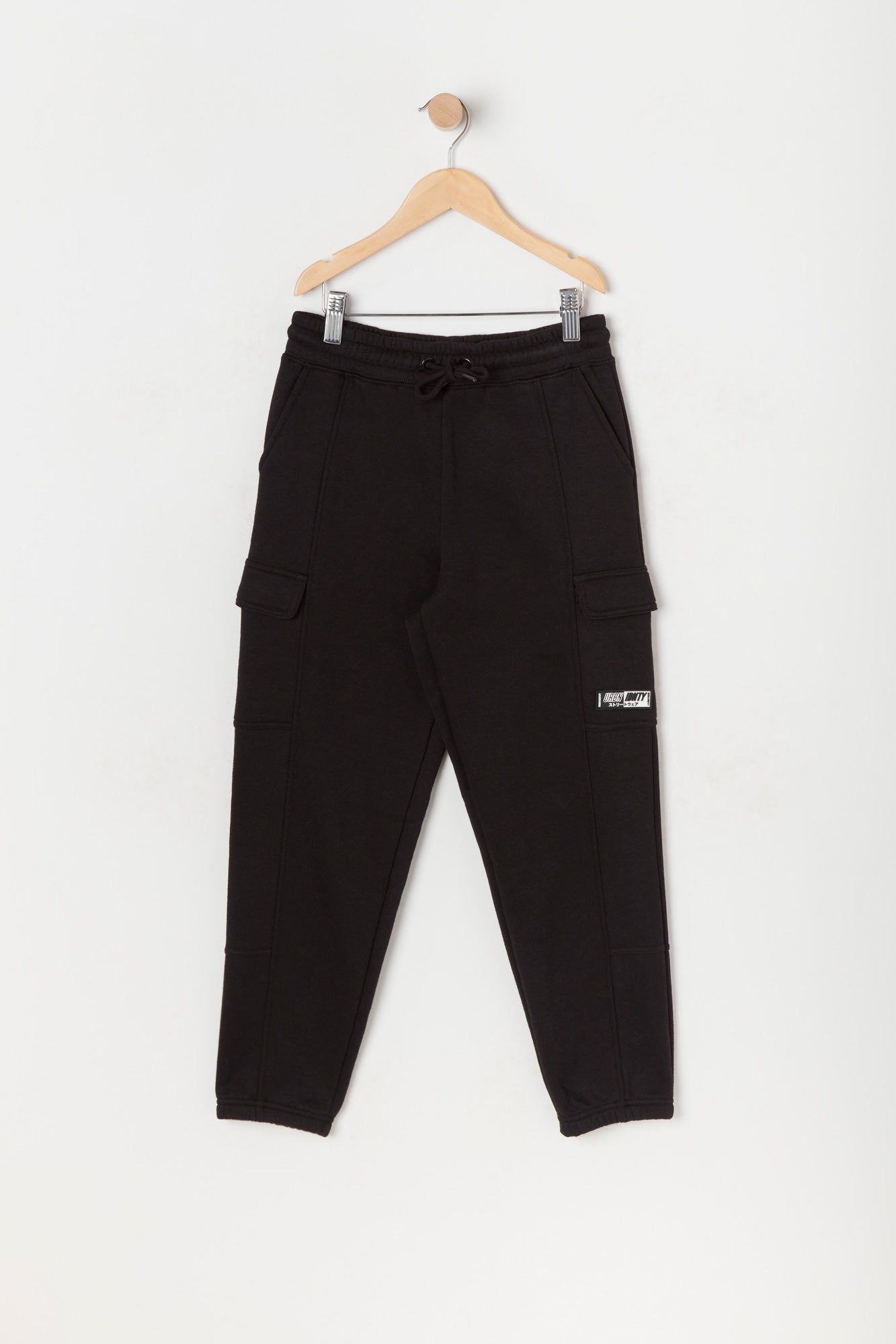 Boys Solid Fleece Cargo Jogger sold by Urban Planet product image thumbnail 3