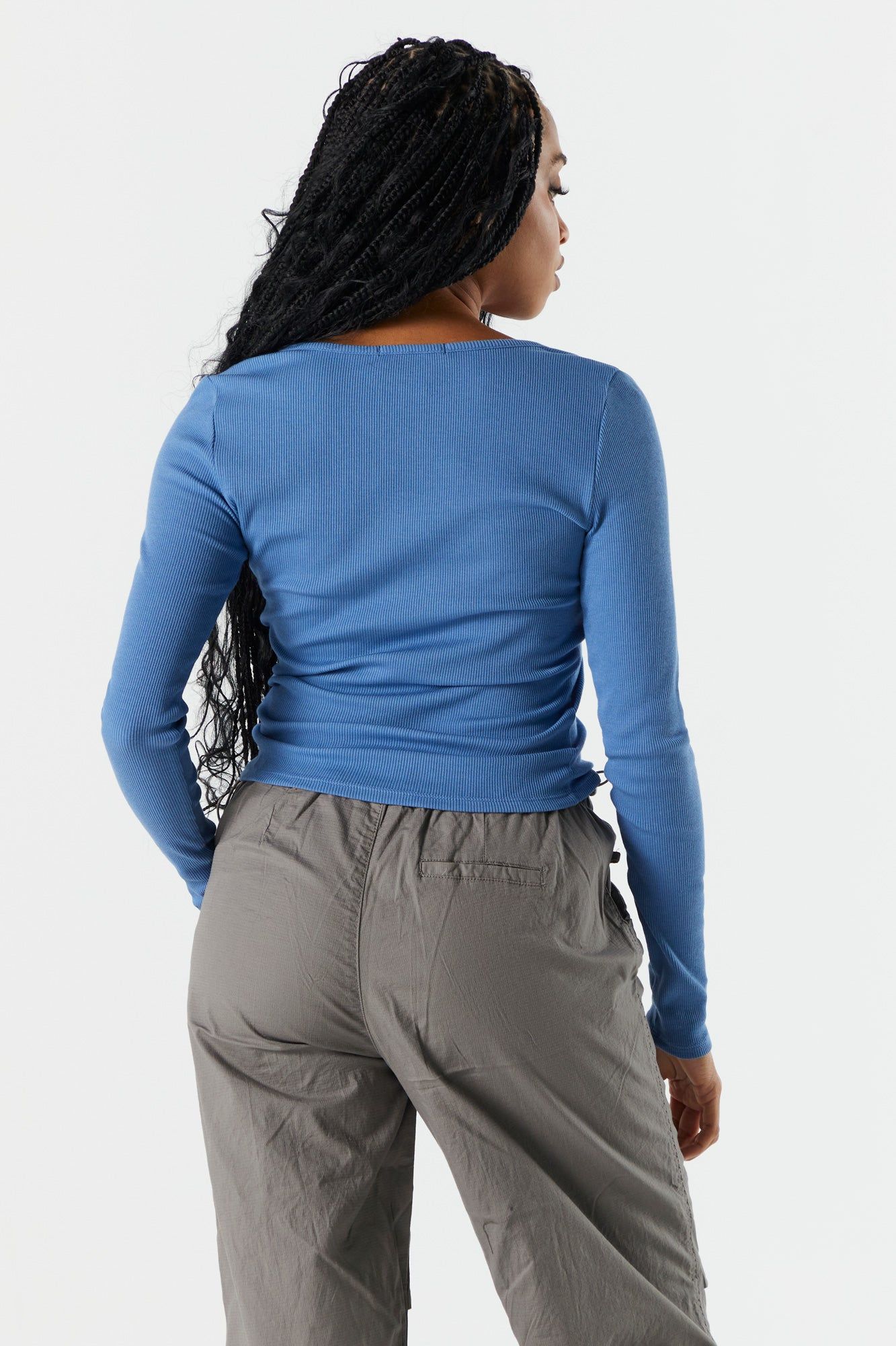 Ribbed Square Neck Long Sleeve Top sold by Urban Planet product image thumbnail 2