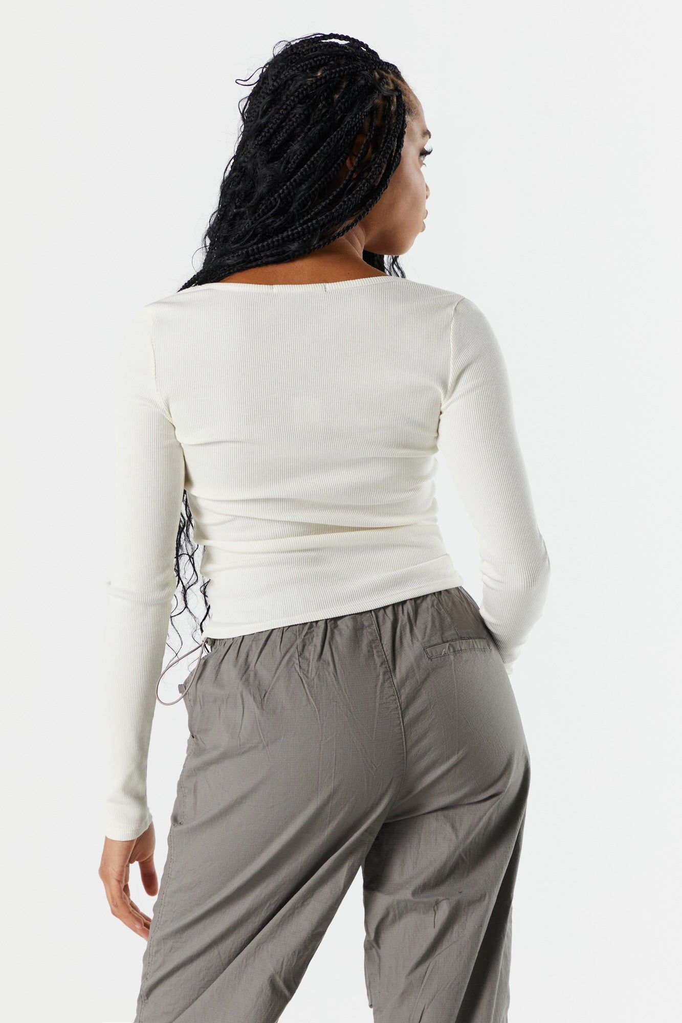 Ribbed Square Neck Long Sleeve Top sold by Urban Planet product image thumbnail 8