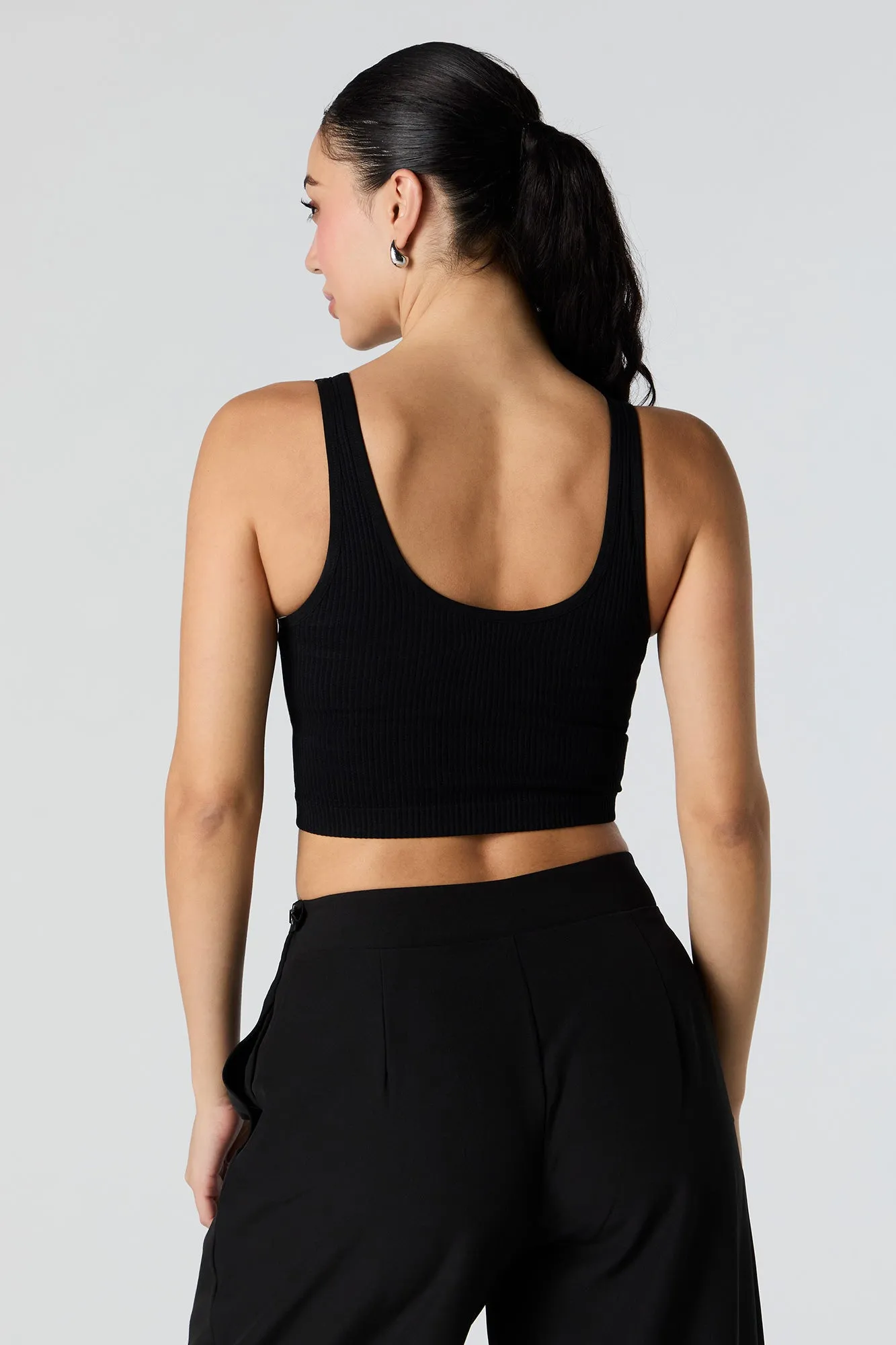 Seamless Ribbed V-Neck Cropped Tank sold by Urban Planet product image thumbnail 5