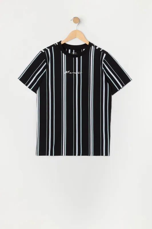 Boys Maui Embroidered Striped T-Shirt sold by Urban Planet