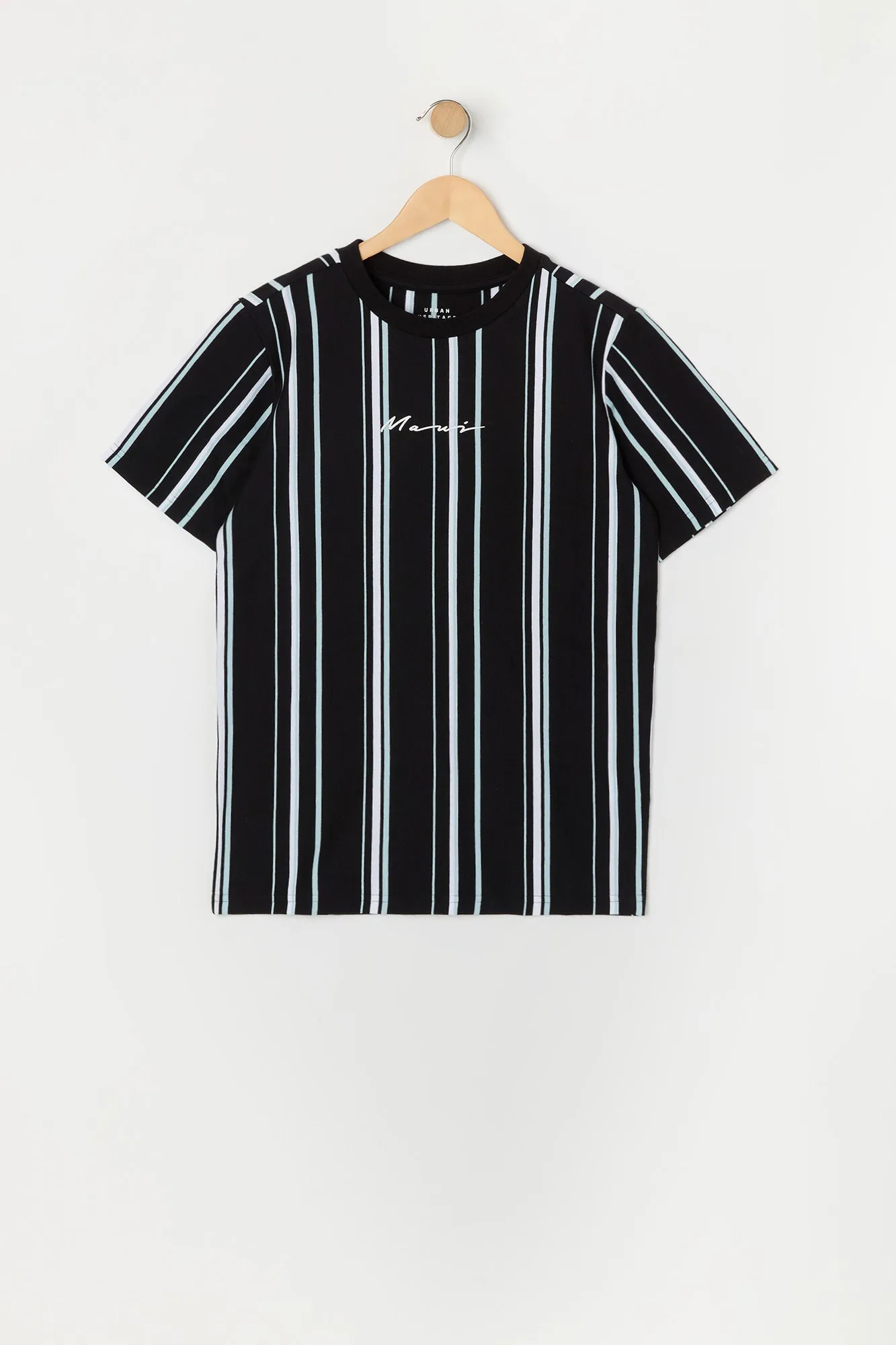 Boys Maui Embroidered Striped T-Shirt sold by Urban Planet