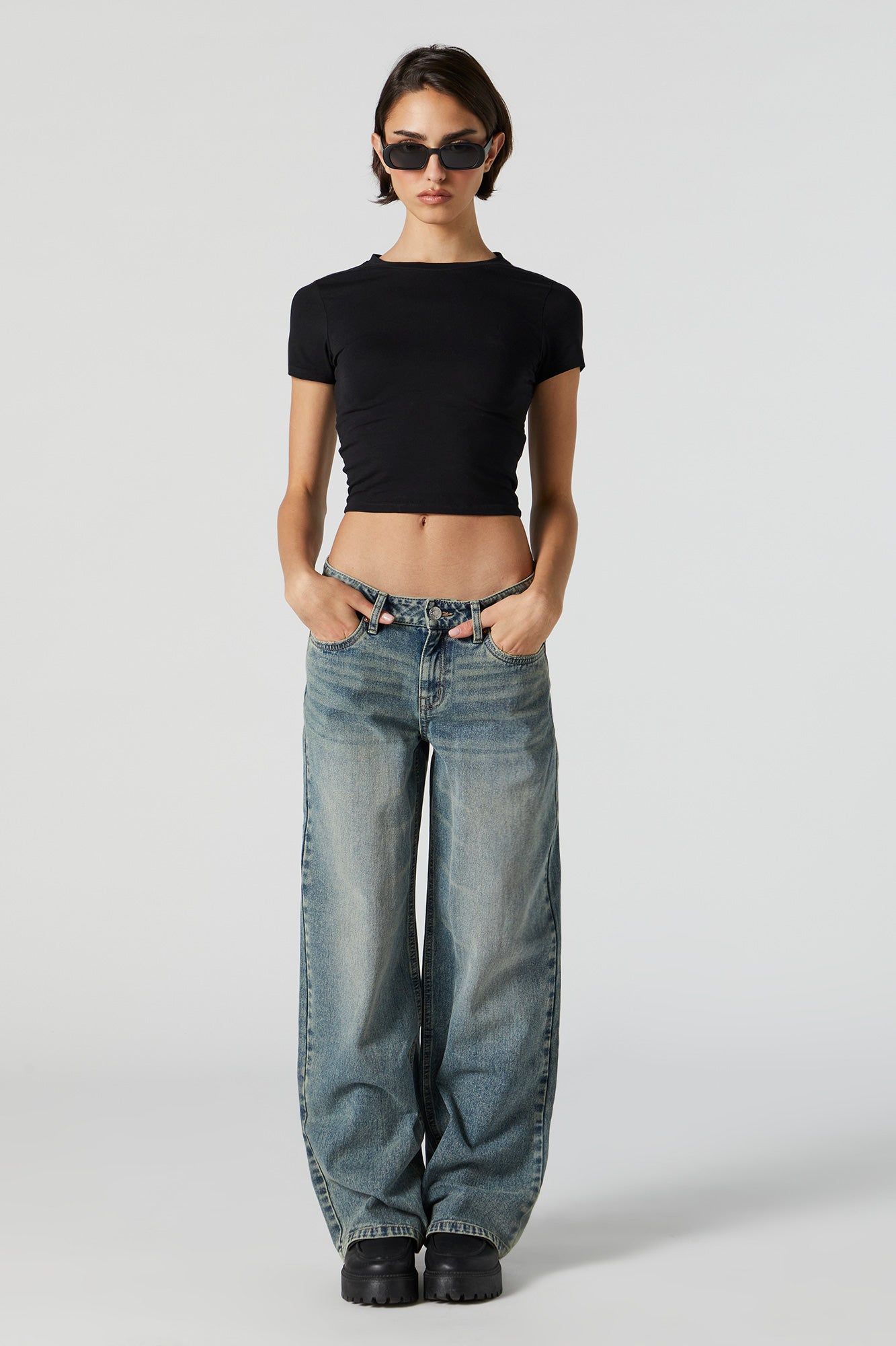 Wide Leg Low Rise Skater Jean sold by Urban Planet product image thumbnail 4