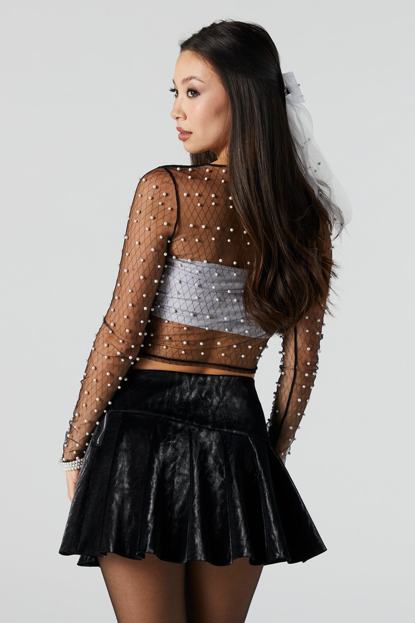 Mesh Pearl Long Sleeve Top sold by Urban Planet product image thumbnail 3