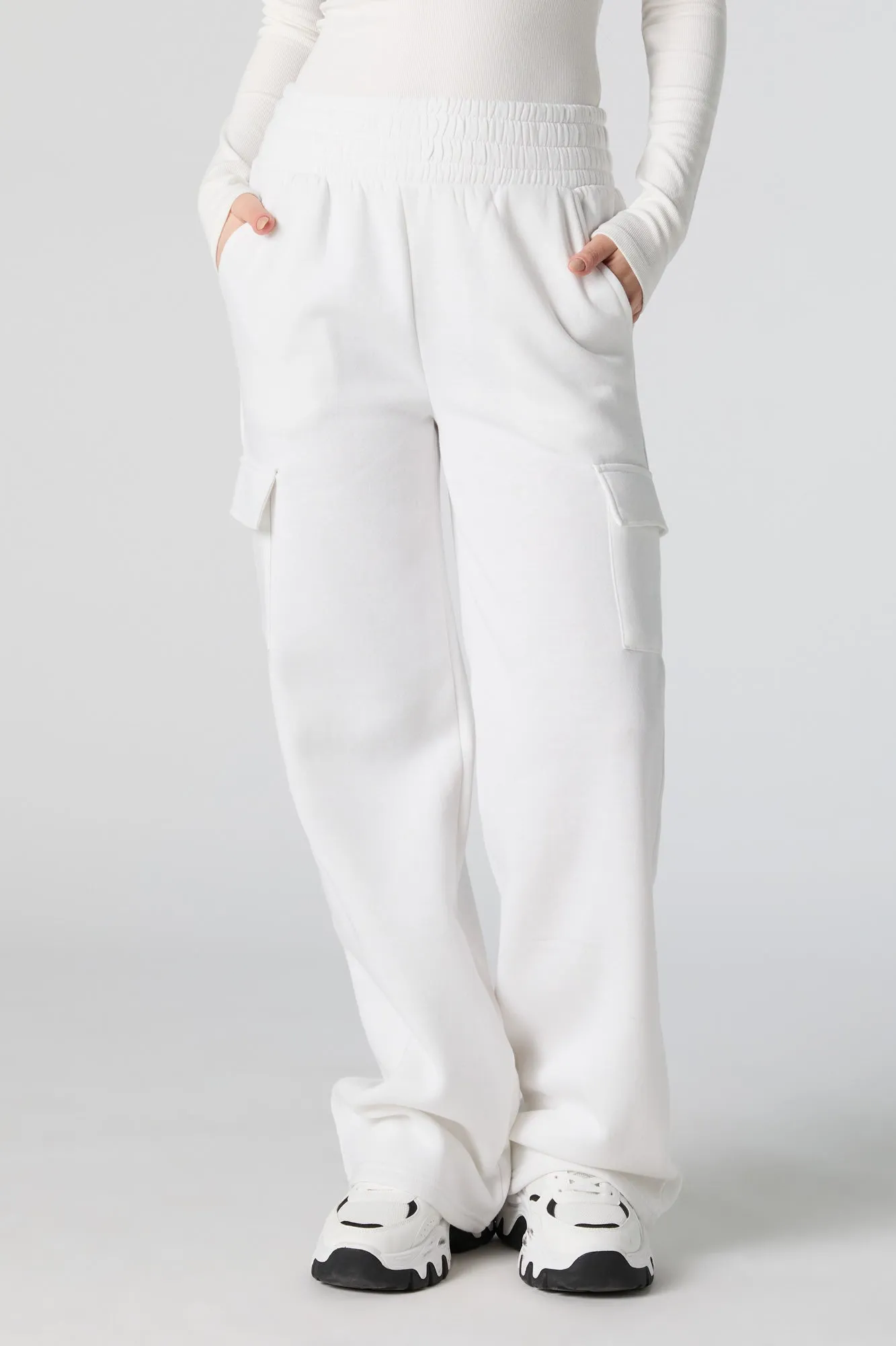 Fleece Wide Leg Cargo Sweatpant sold by Urban Planet product image thumbnail 2